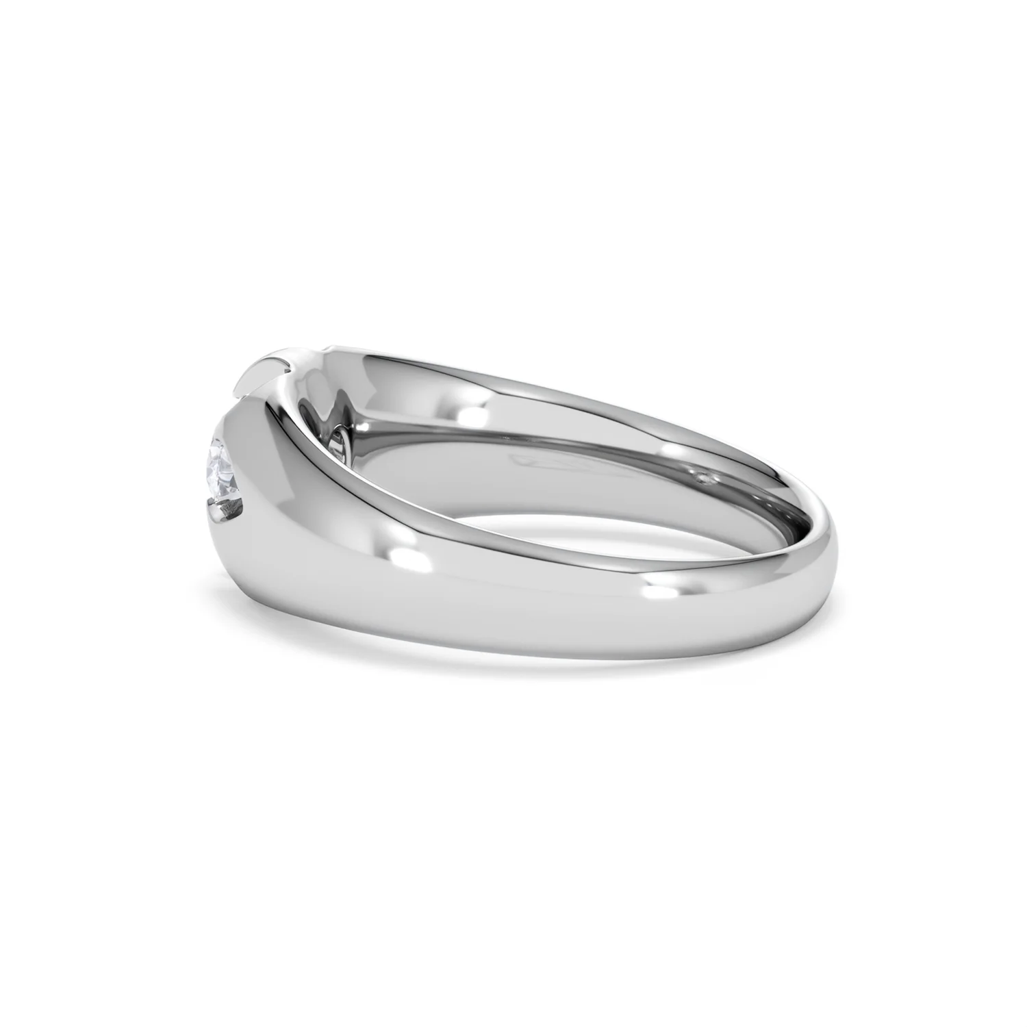 Lab Diamond Signet Ring 0.50ct Round Cut in 925 Silver - Image 64