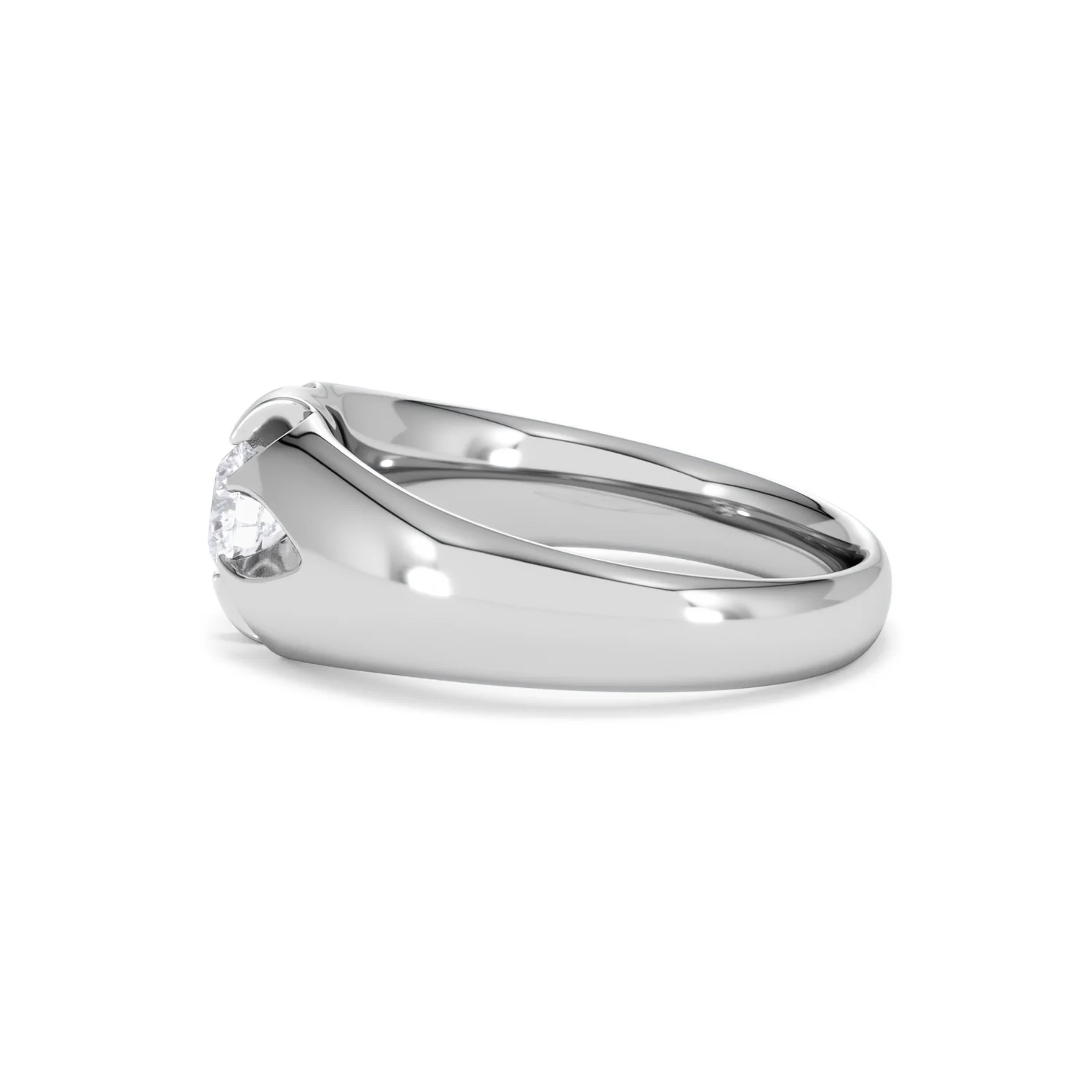 Lab Diamond Signet Ring 0.50ct Round Cut in 925 Silver - Image 68