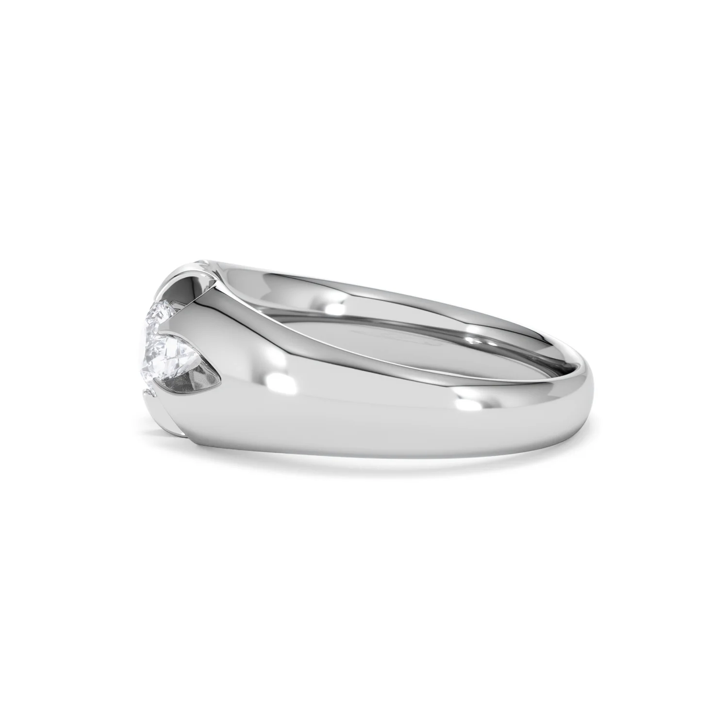 Lab Diamond Signet Ring 0.50ct Round Cut in 925 Silver - Image 70