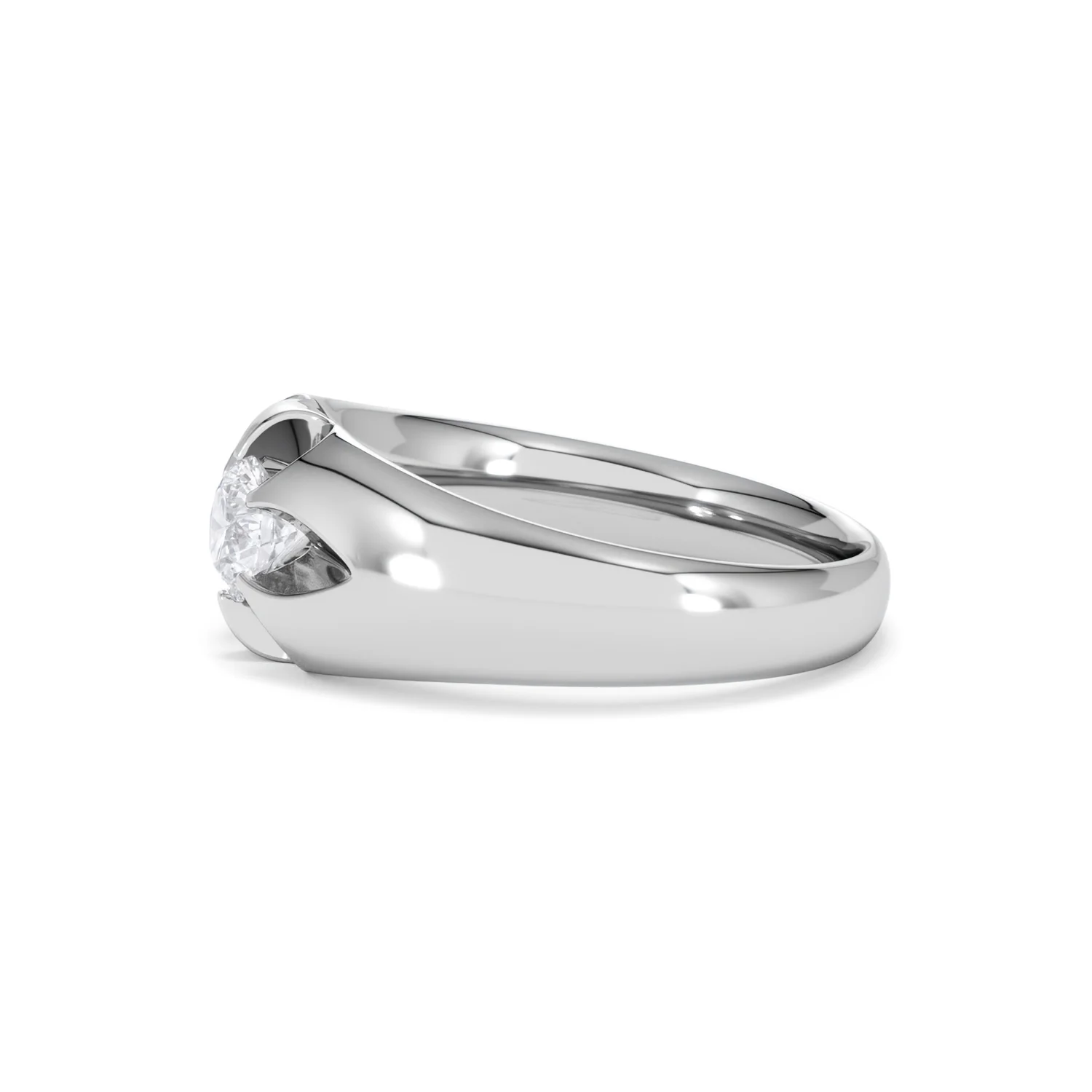 Lab Diamond Signet Ring 0.50ct Round Cut in 925 Silver - Image 71