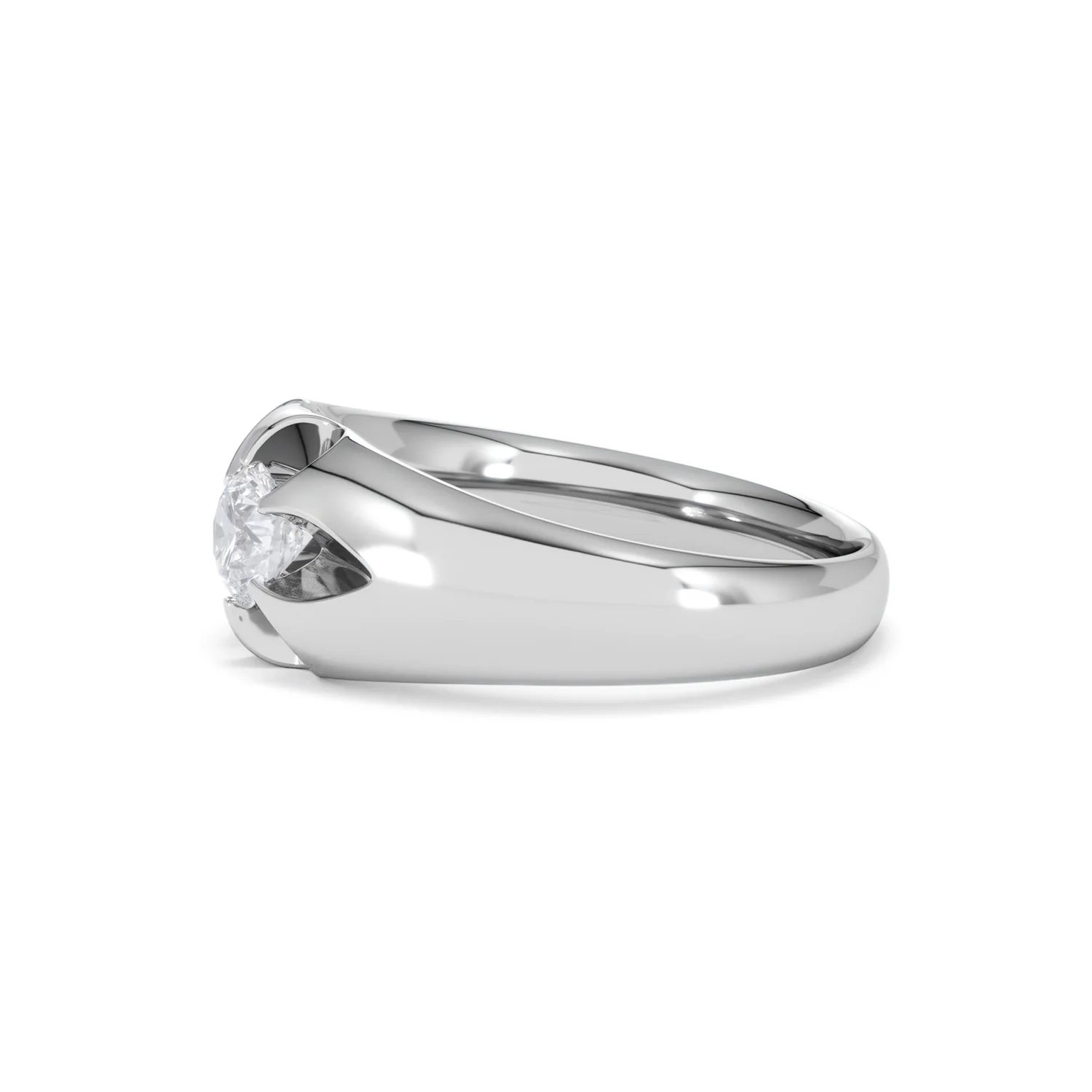 Lab Diamond Signet Ring 0.50ct Round Cut in 925 Silver - Image 72