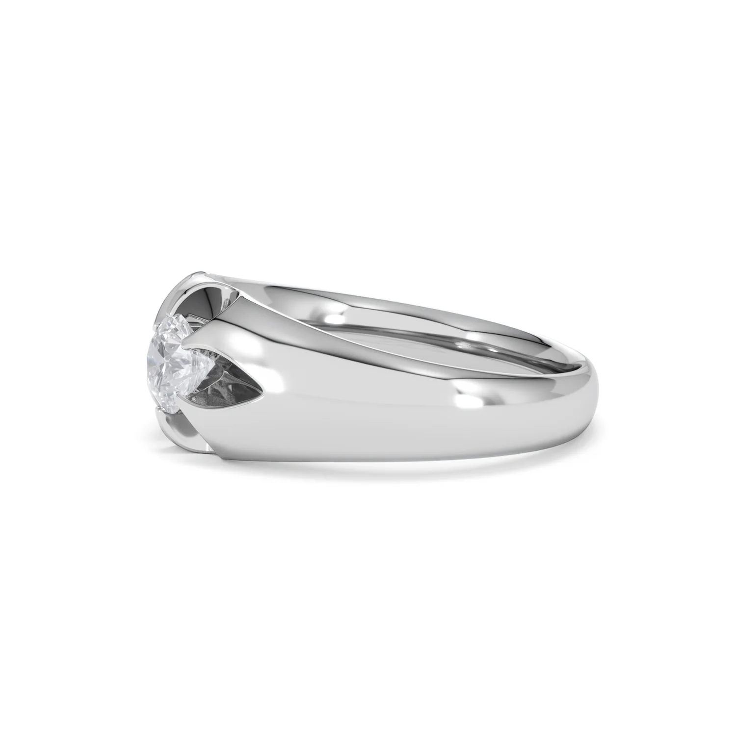 Lab Diamond Signet Ring 0.50ct Round Cut in 925 Silver - Image 73