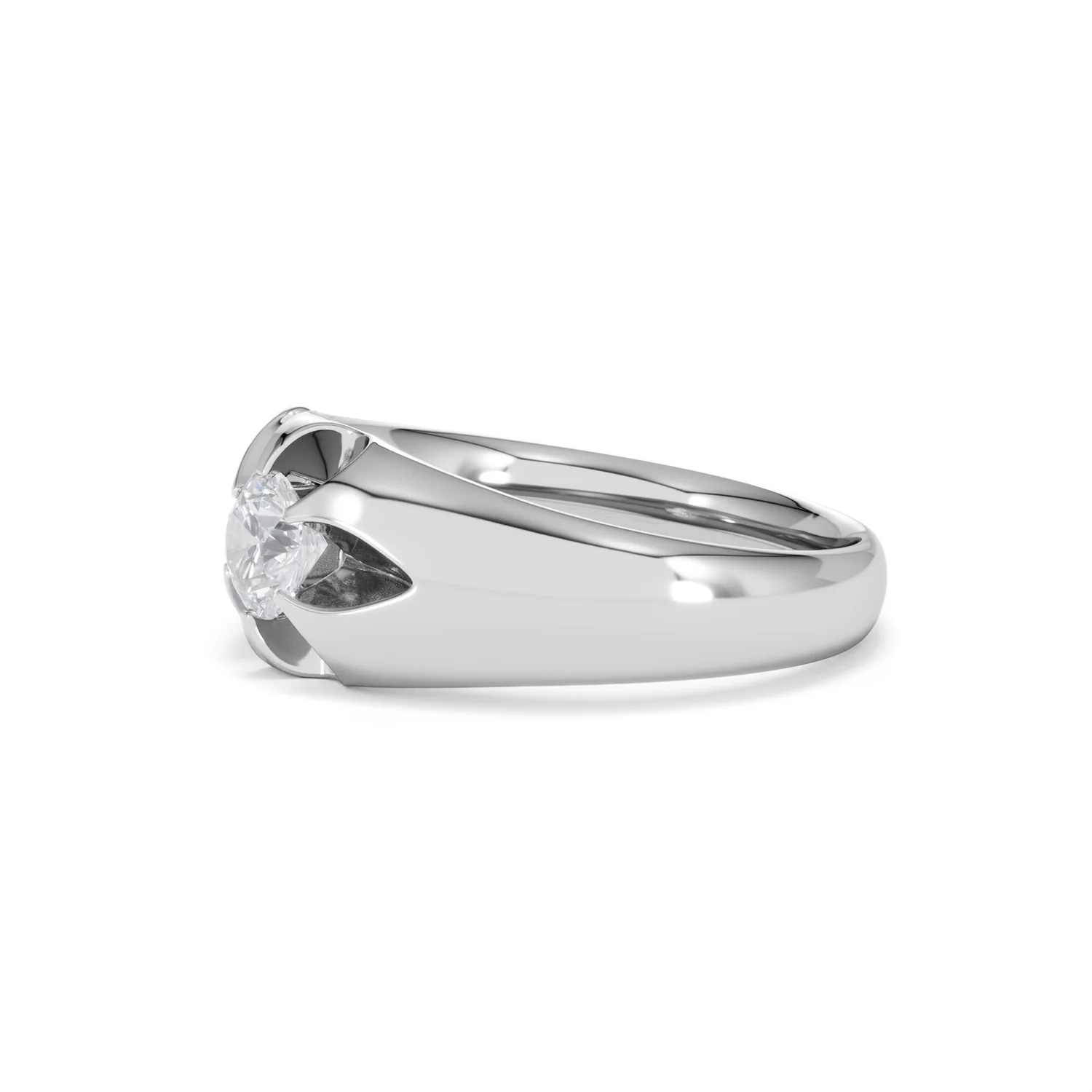Lab Diamond Signet Ring 0.50ct Round Cut in 925 Silver - Image 74
