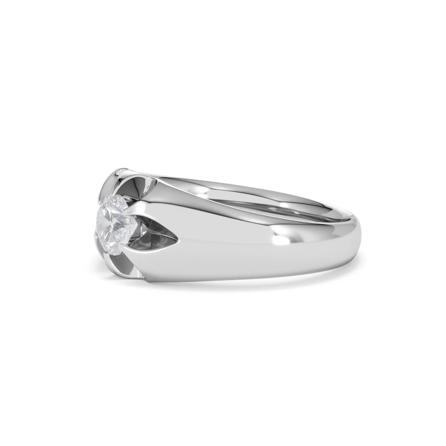 Lab Diamond Signet Ring 0.50ct Round Cut in 925 Silver - Image 75