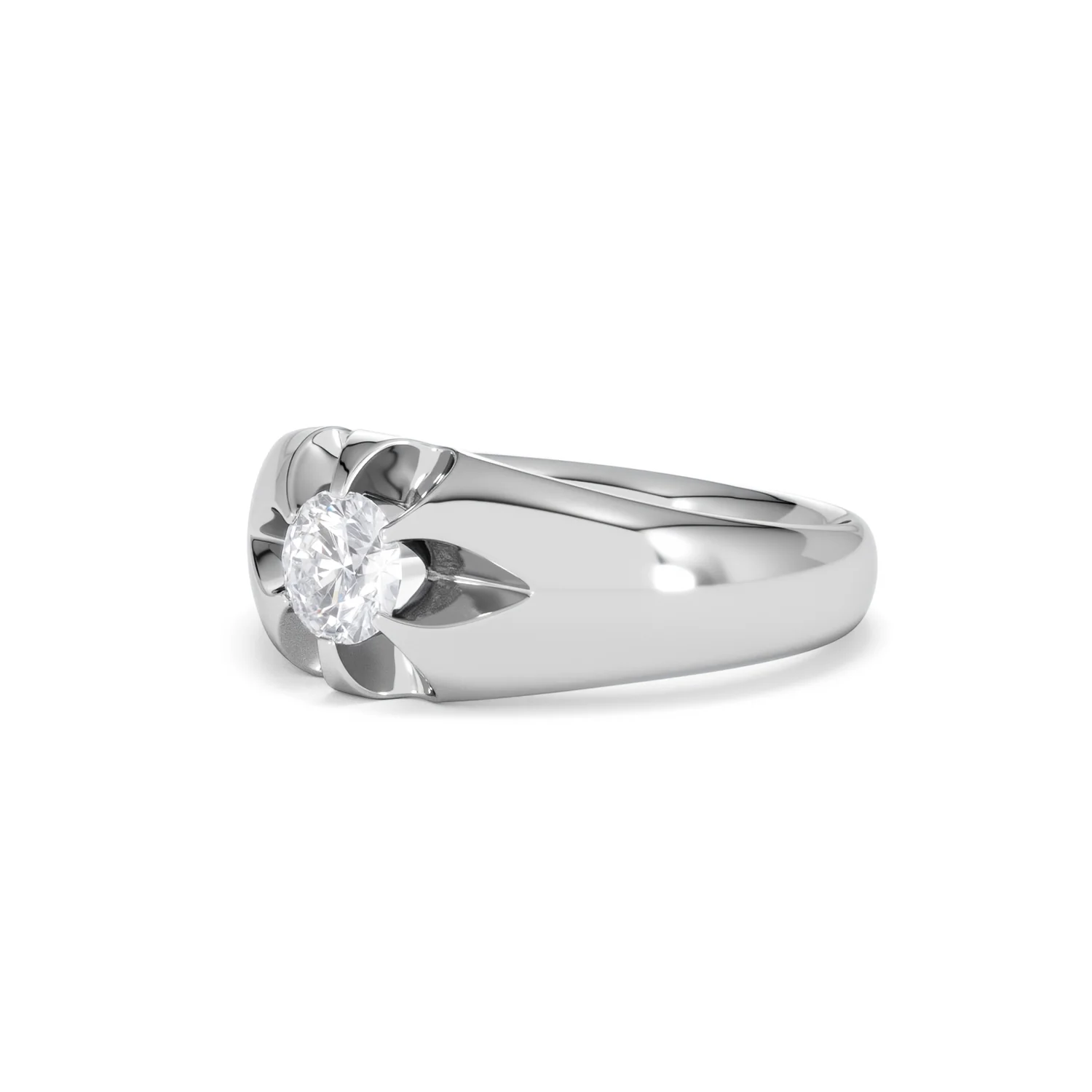 Lab Diamond Signet Ring 0.50ct Round Cut in 925 Silver - Image 79