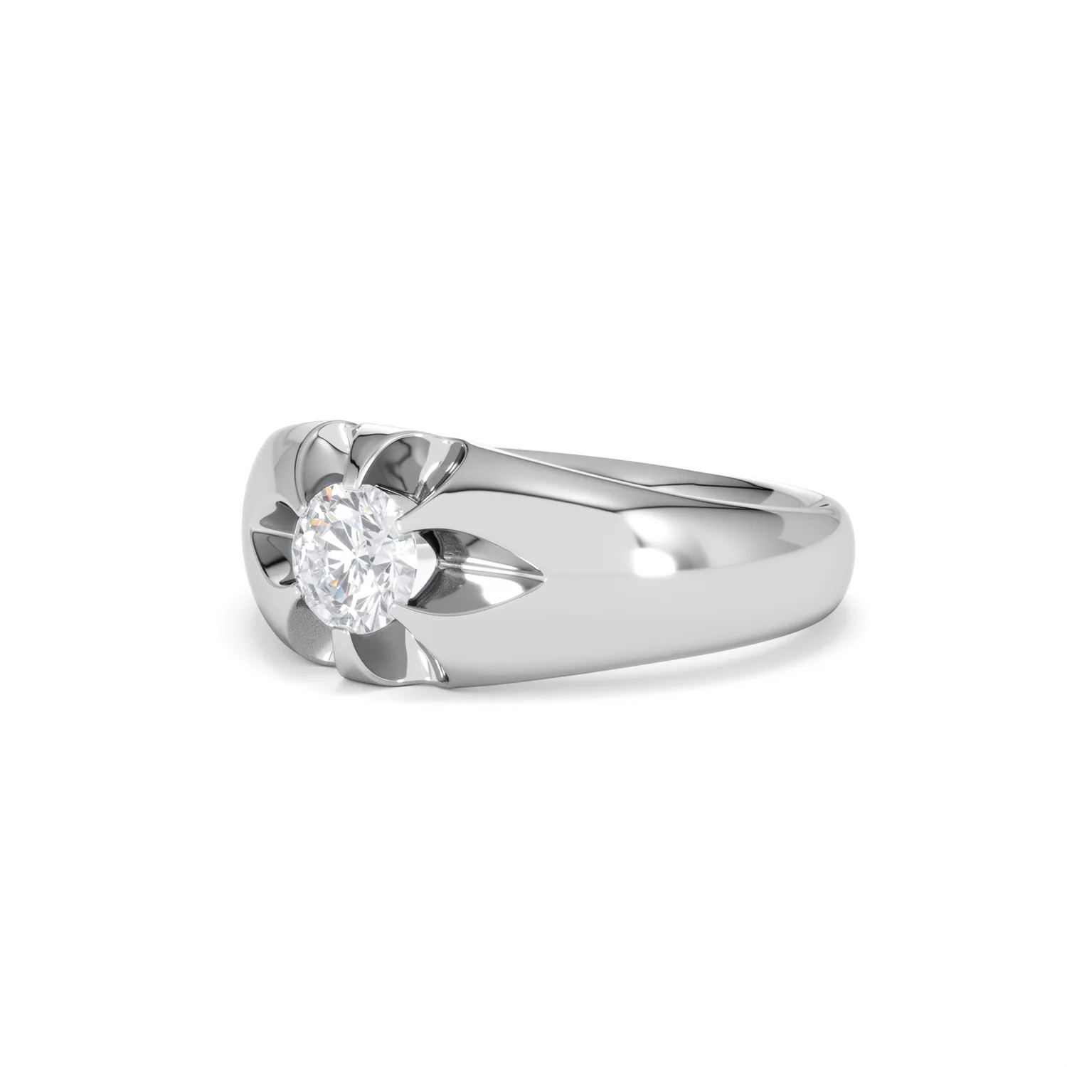 Lab Diamond Signet Ring 0.50ct Round Cut in 925 Silver - Image 80