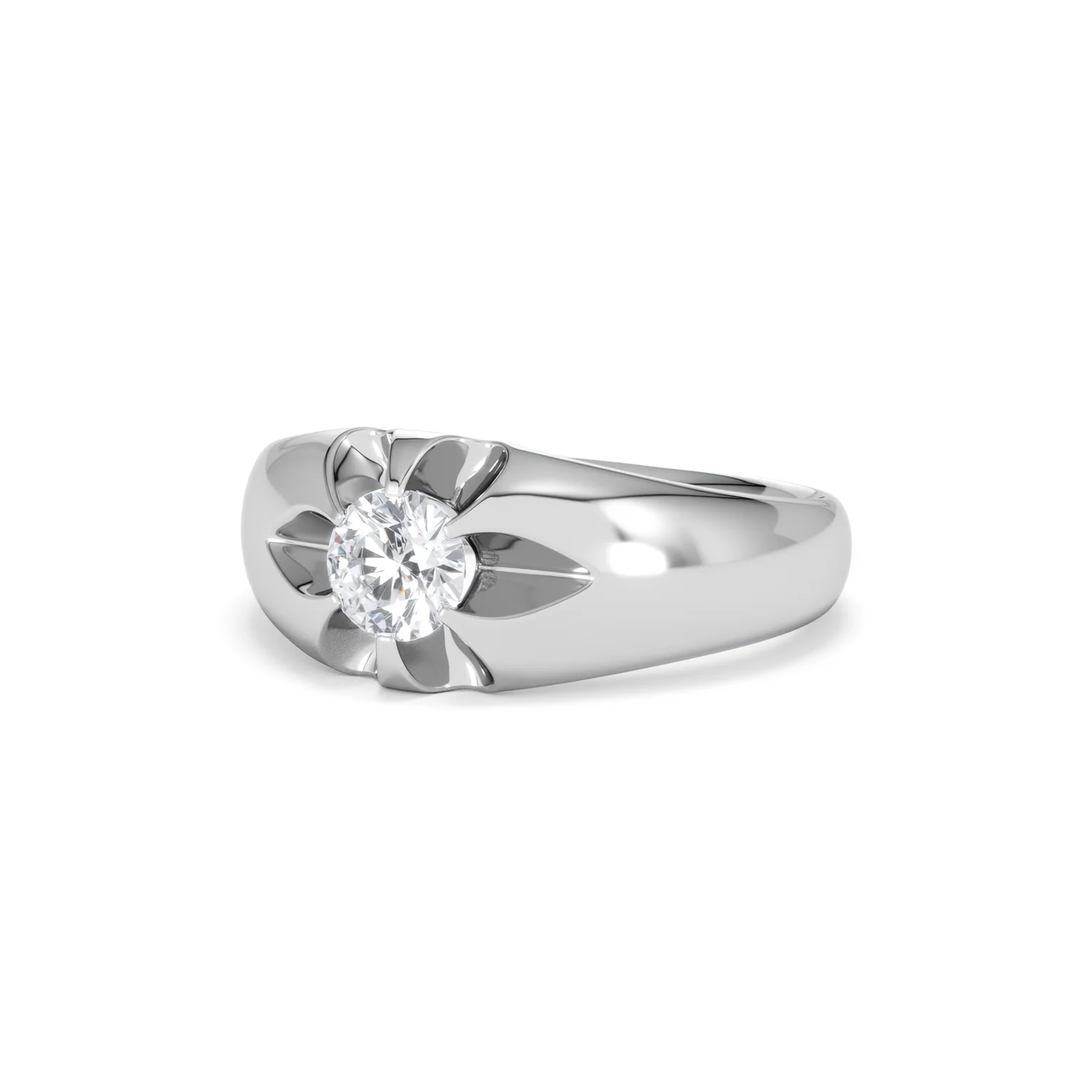 Lab Diamond Signet Ring 0.50ct Round Cut in 925 Silver - Image 82