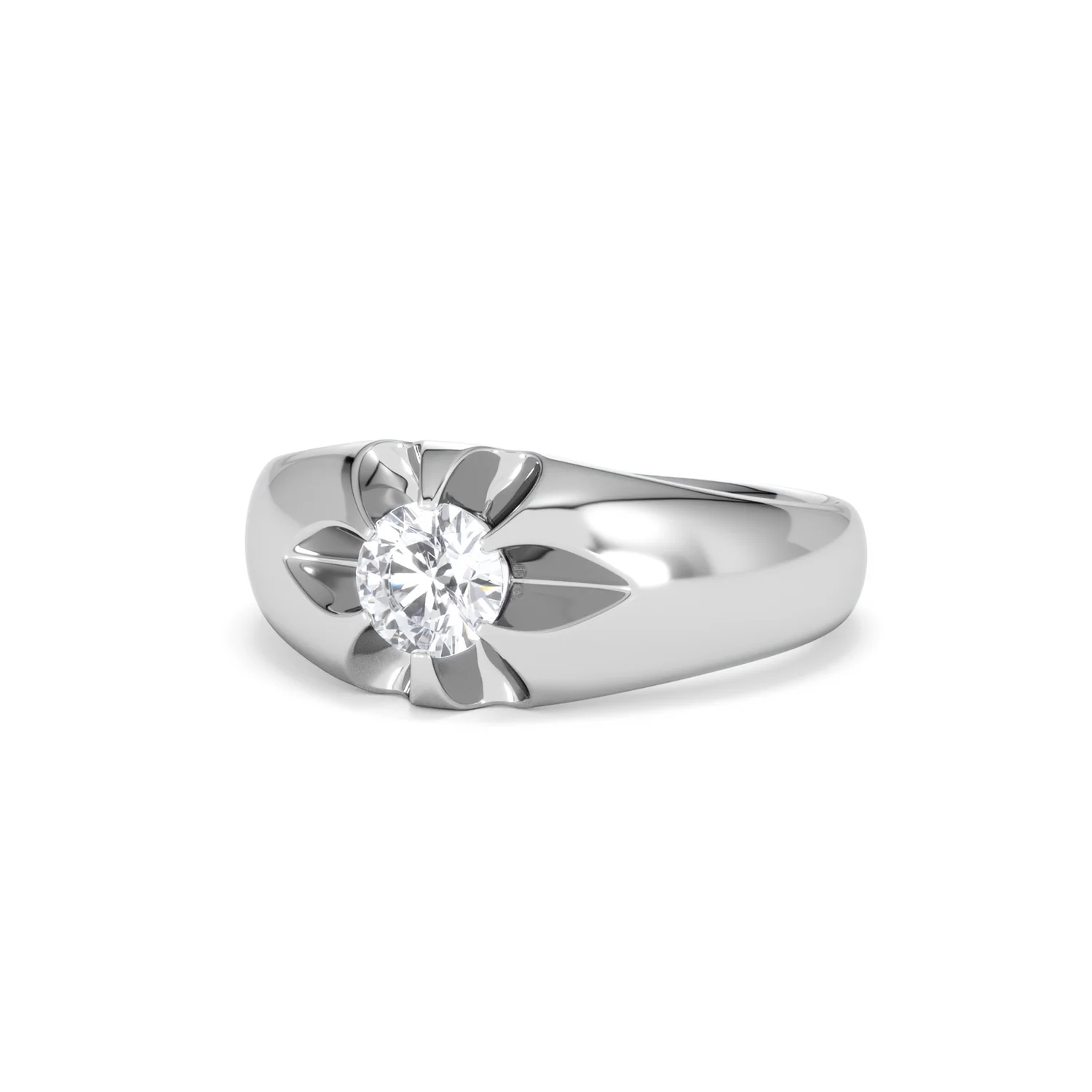 Lab Diamond Signet Ring 0.50ct Round Cut in 925 Silver - Image 83