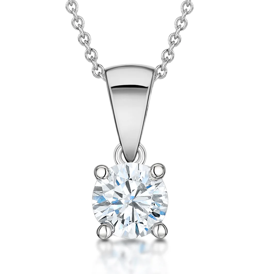 Chloe 0.50ct Lab Diamond Solitaire Necklace in 18K White Gold F/VS1