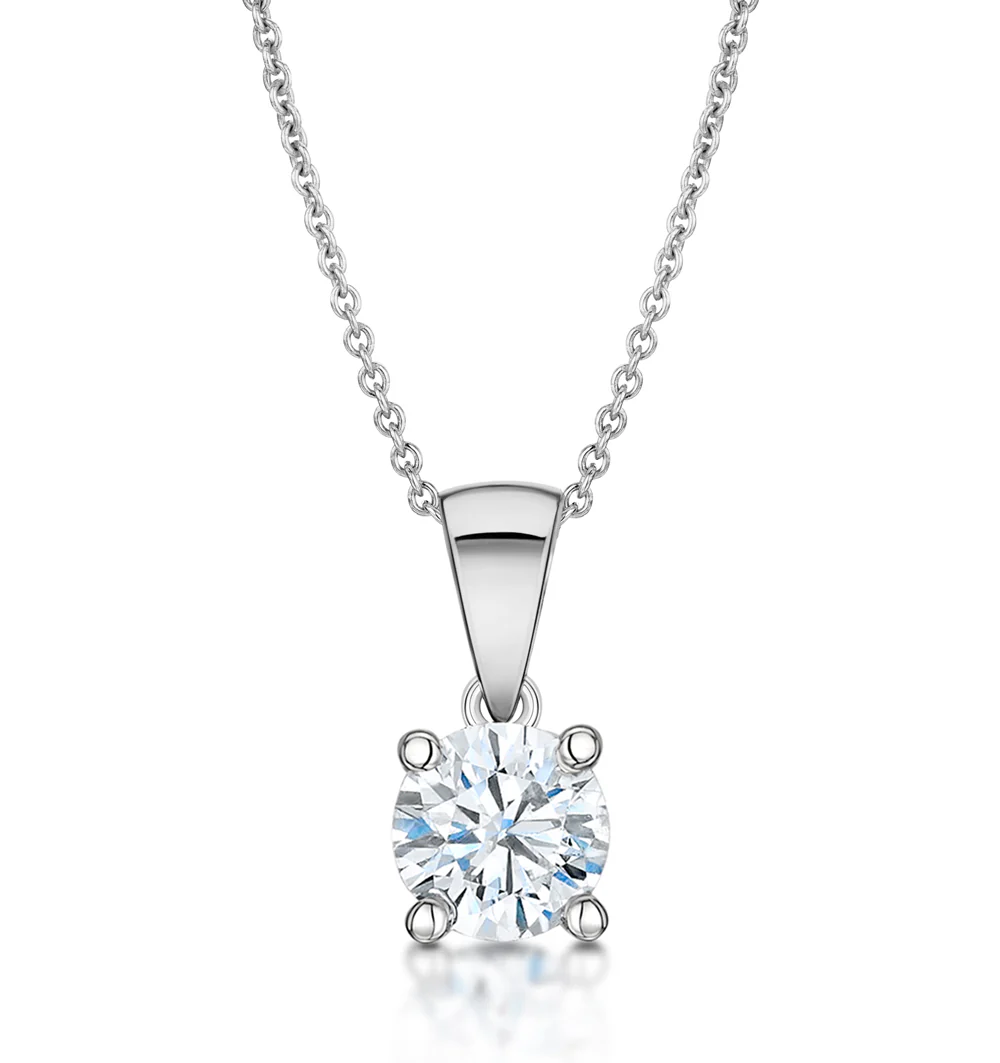 Chloe 1.00ct Lab Diamond Solitaire Necklace in Platinum F/VS1 - Image 2
