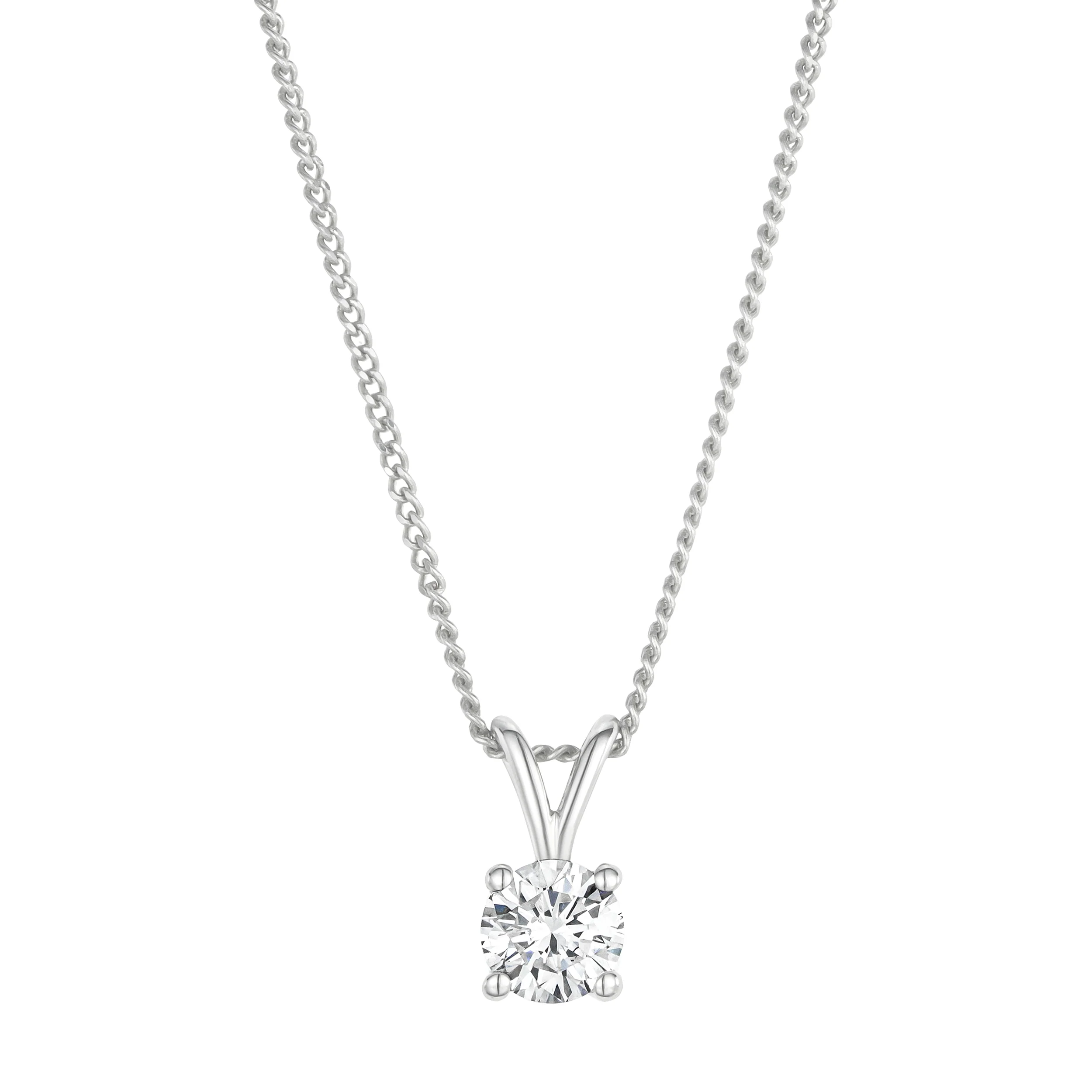 Chloe 0.25ct Lab Diamond Solitaire Necklace Pendant in 9K White Gold H/Si - Image 3