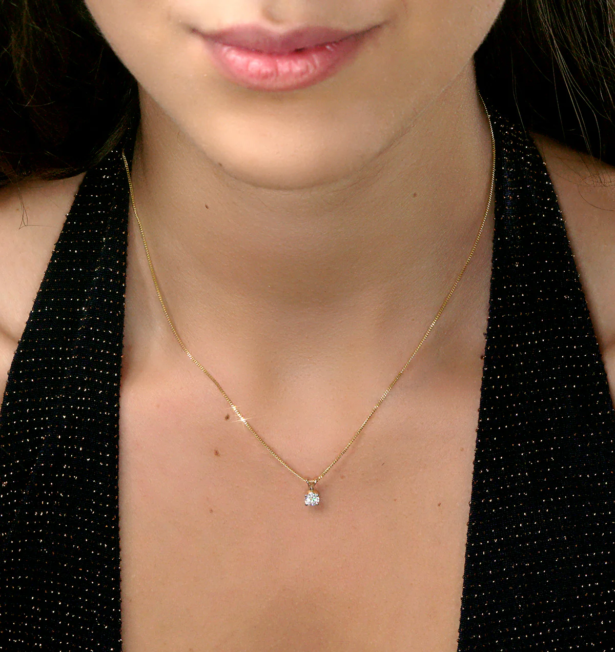Chloe 0.33ct Lab Diamond Solitaire Necklace Pendant in 9K Yellow Gold H/Si - Image 2