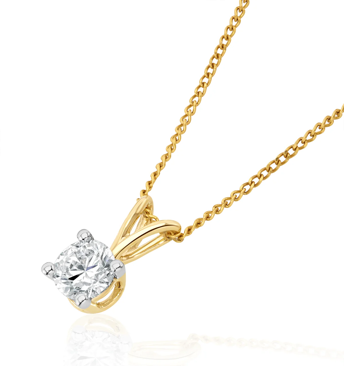 Chloe 0.33ct Lab Diamond Solitaire Necklace Pendant in 9K Yellow Gold H/Si - Image 3