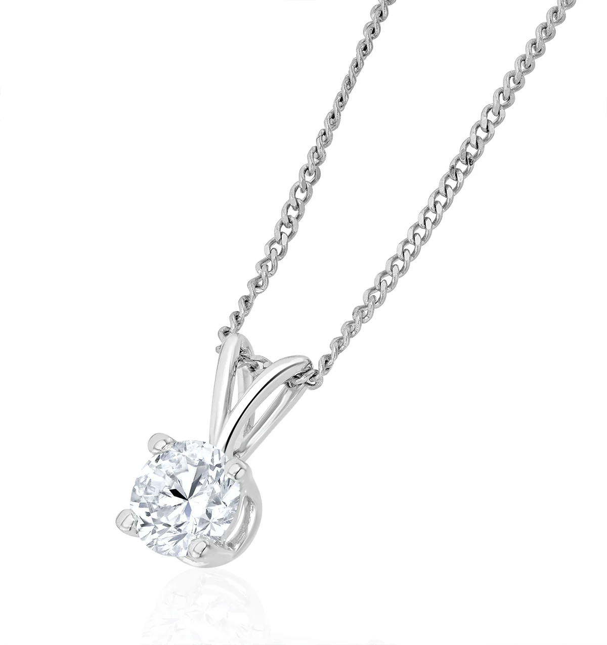 Chloe 0.33ct Lab Diamond Solitaire Necklace Pendant in 9K White Gold H/Si - Image 3