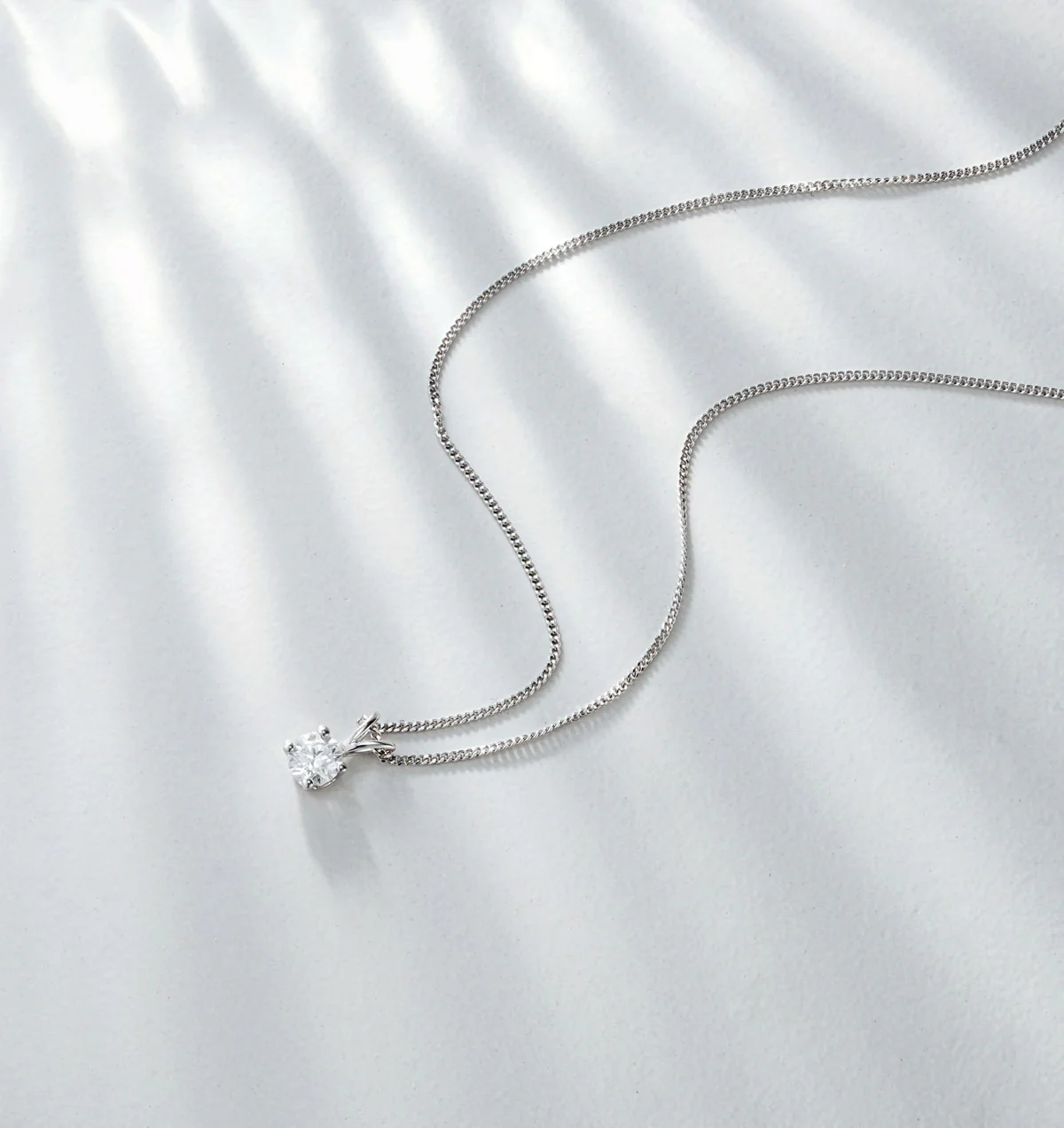 Chloe 0.33ct Lab Diamond Solitaire Necklace Pendant in 9K White Gold H/Si - Image 4