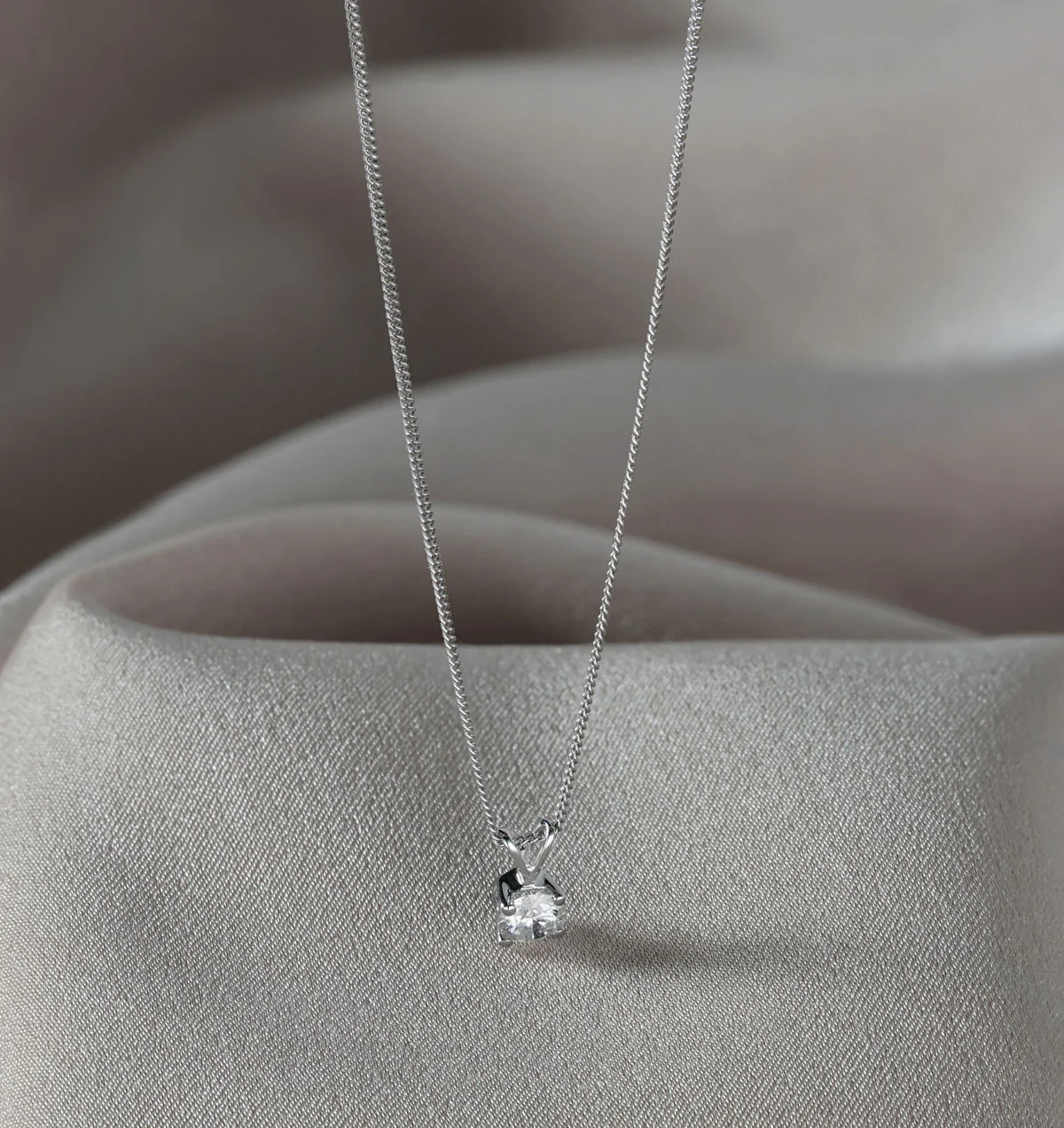 Chloe 0.33ct Lab Diamond Solitaire Necklace Pendant in 9K White Gold H/Si - Image 5