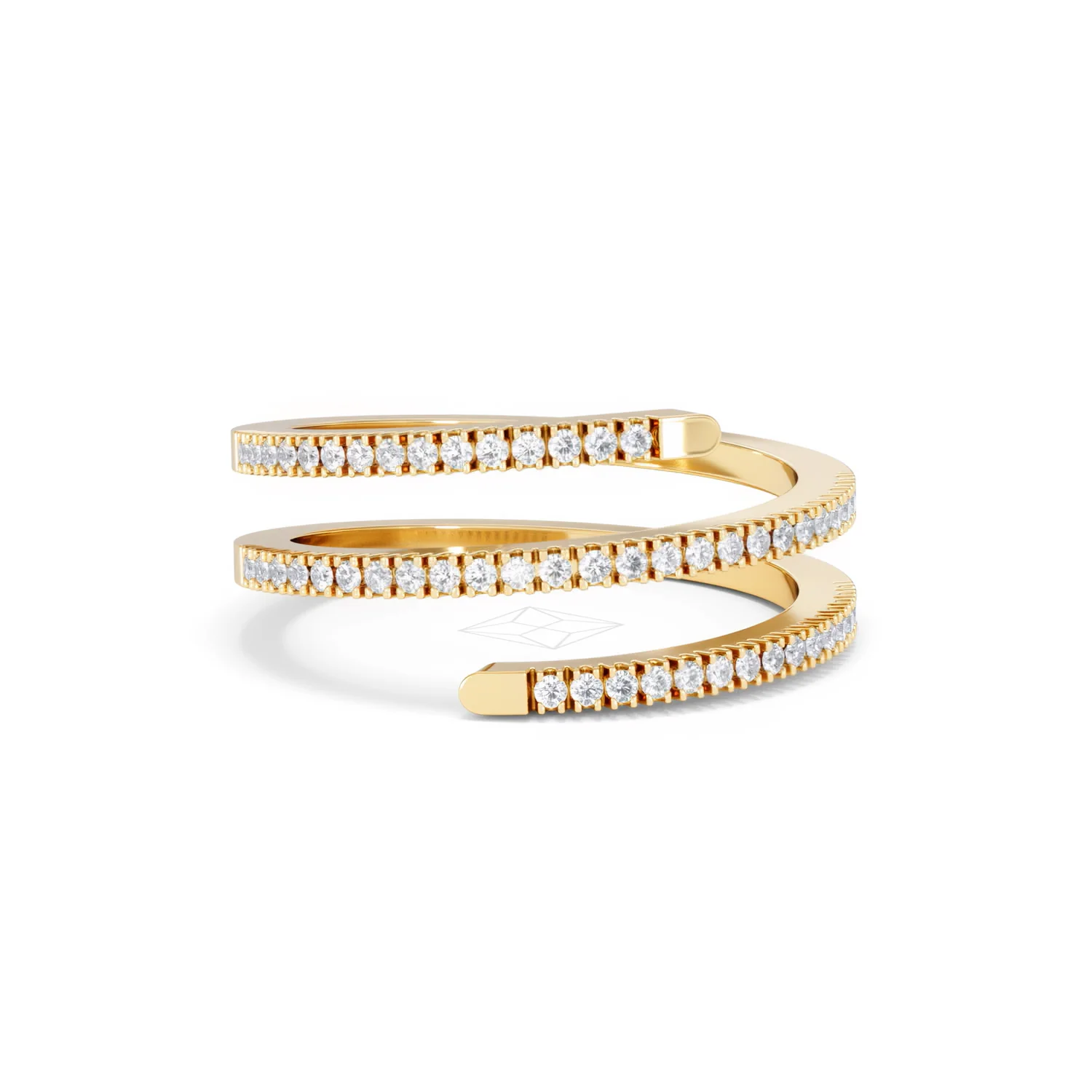 Lab Diamond Spiral Ring 0.25ct in 18k Gold Vermeil - Image 12