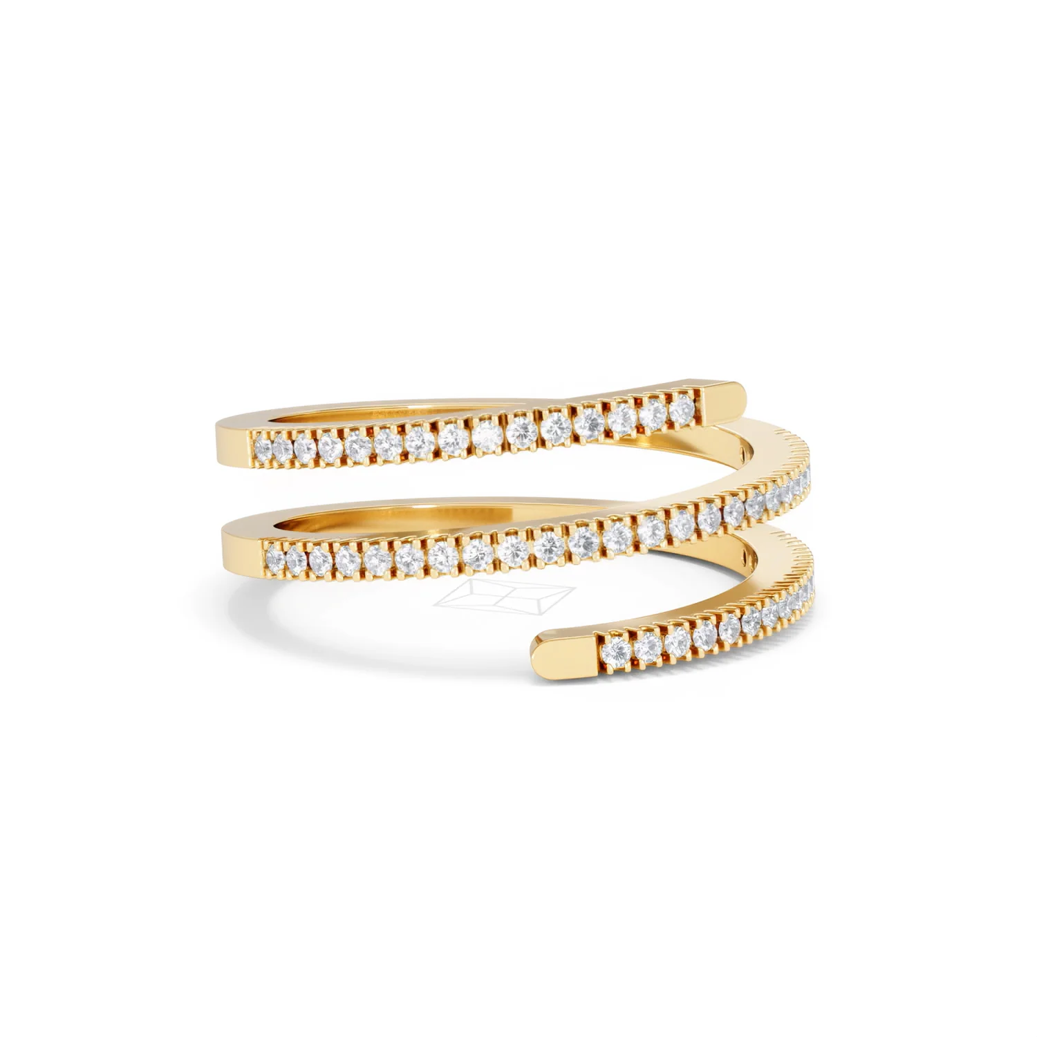 Lab Diamond Spiral Ring 0.25ct in 18k Gold Vermeil - Image 16