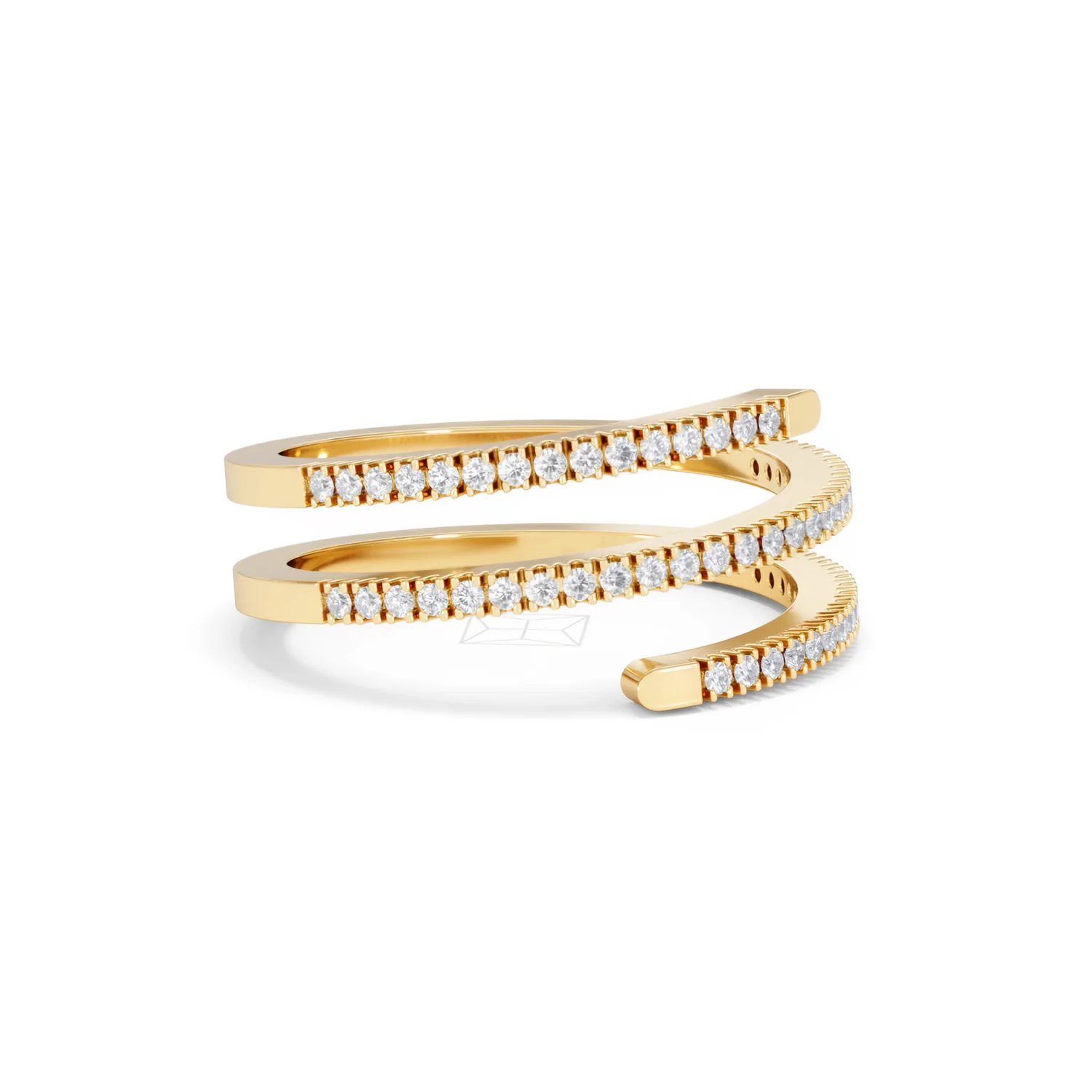 Lab Diamond Spiral Ring 0.25ct in 18k Gold Vermeil - Image 19
