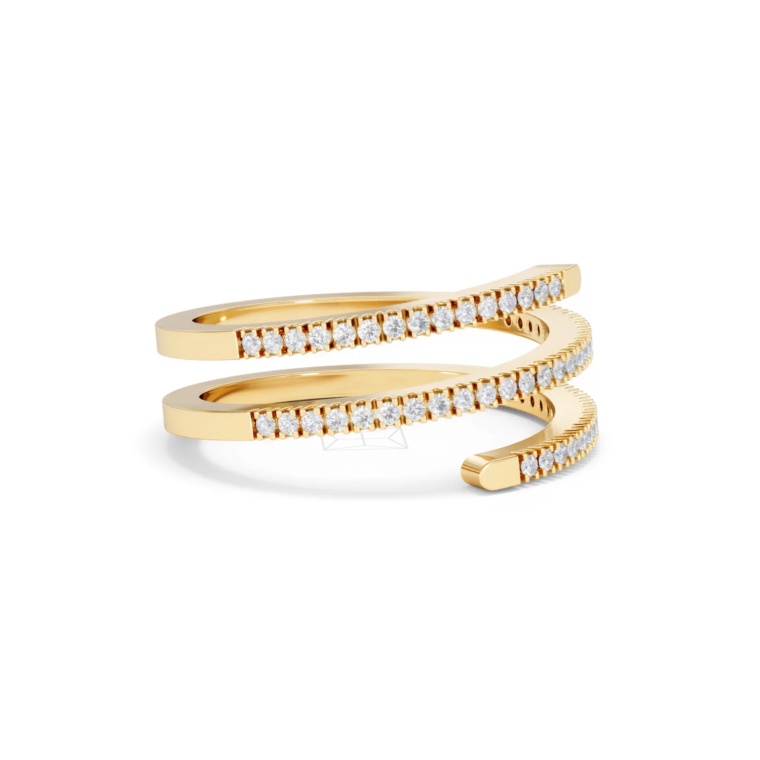 Lab Diamond Spiral Ring 0.25ct in 18k Gold Vermeil - Image 21