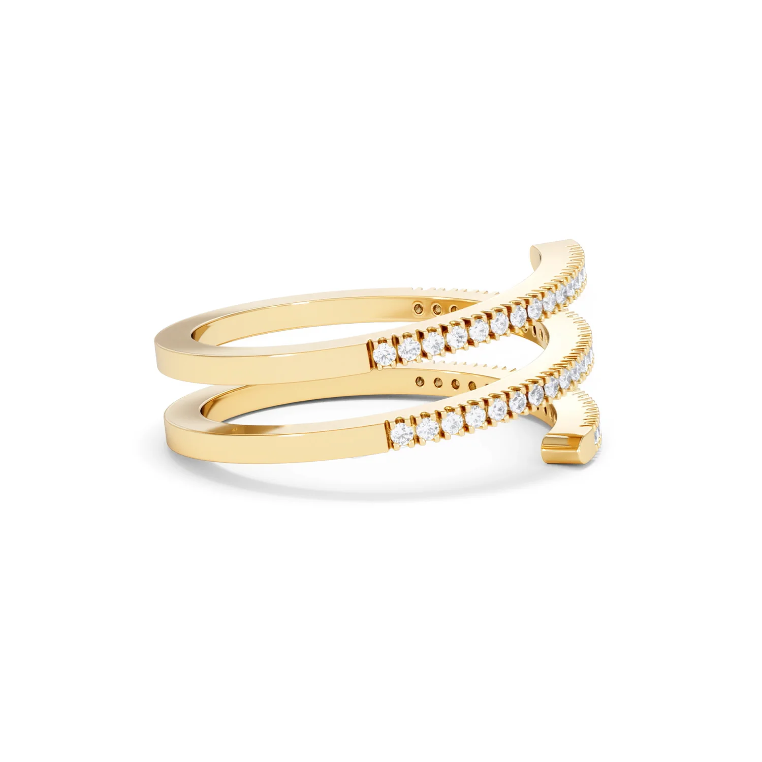 Lab Diamond Spiral Ring 0.25ct in 18k Gold Vermeil - Image 29
