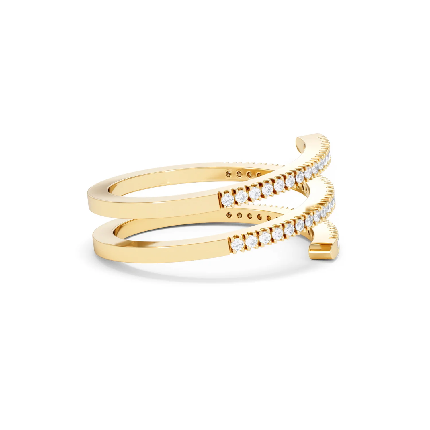 Lab Diamond Spiral Ring 0.25ct in 18k Gold Vermeil - Image 30