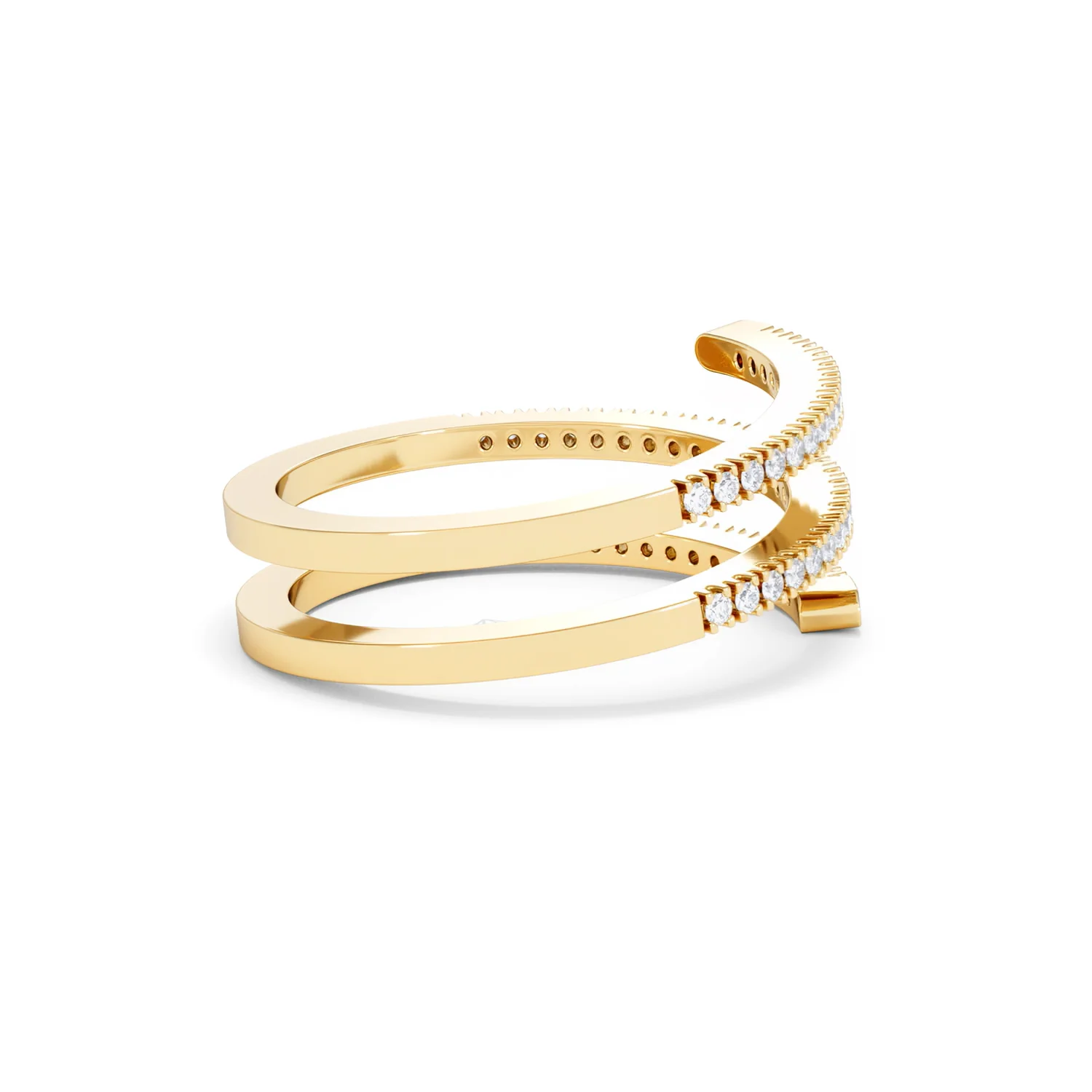 Lab Diamond Spiral Ring 0.25ct in 18k Gold Vermeil - Image 35
