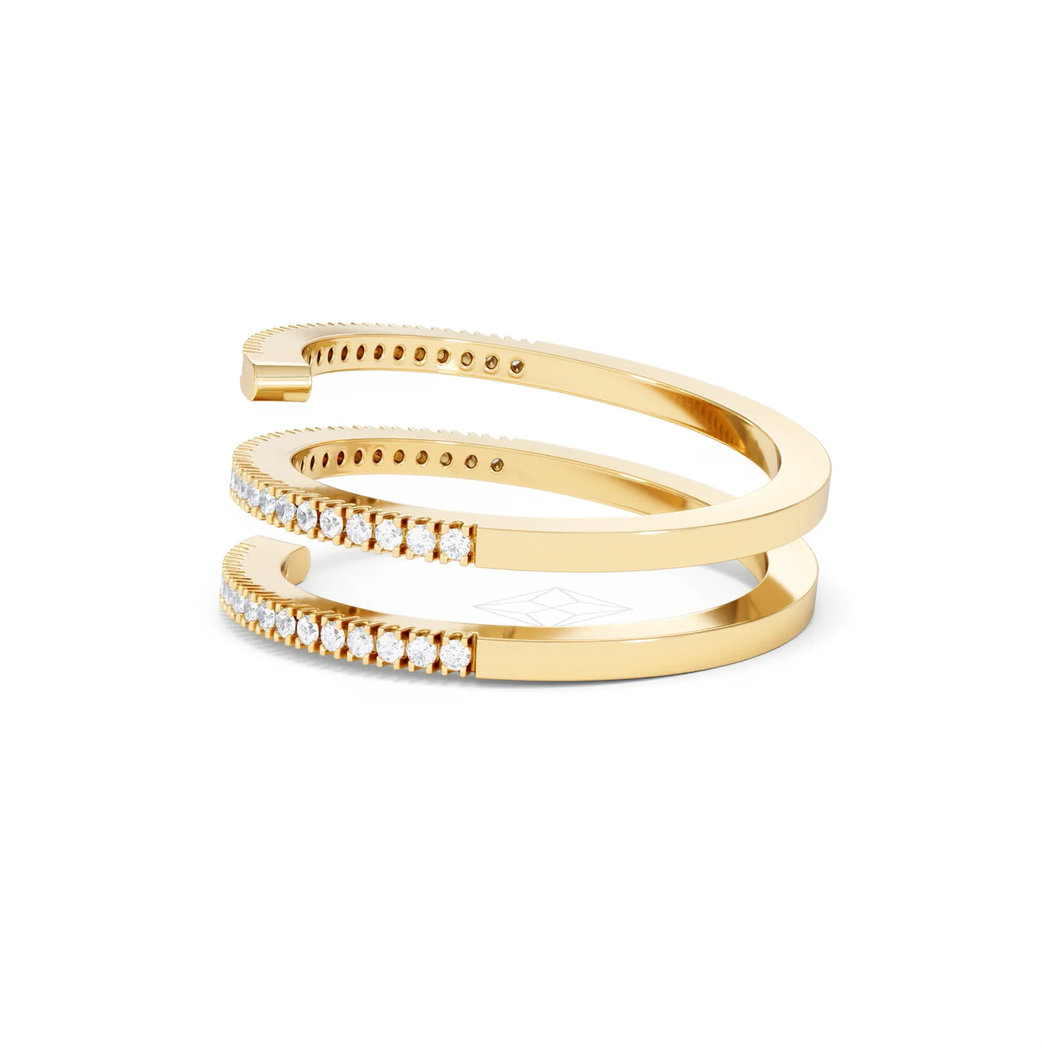 Lab Diamond Spiral Ring 0.25ct in 18k Gold Vermeil - Image 69