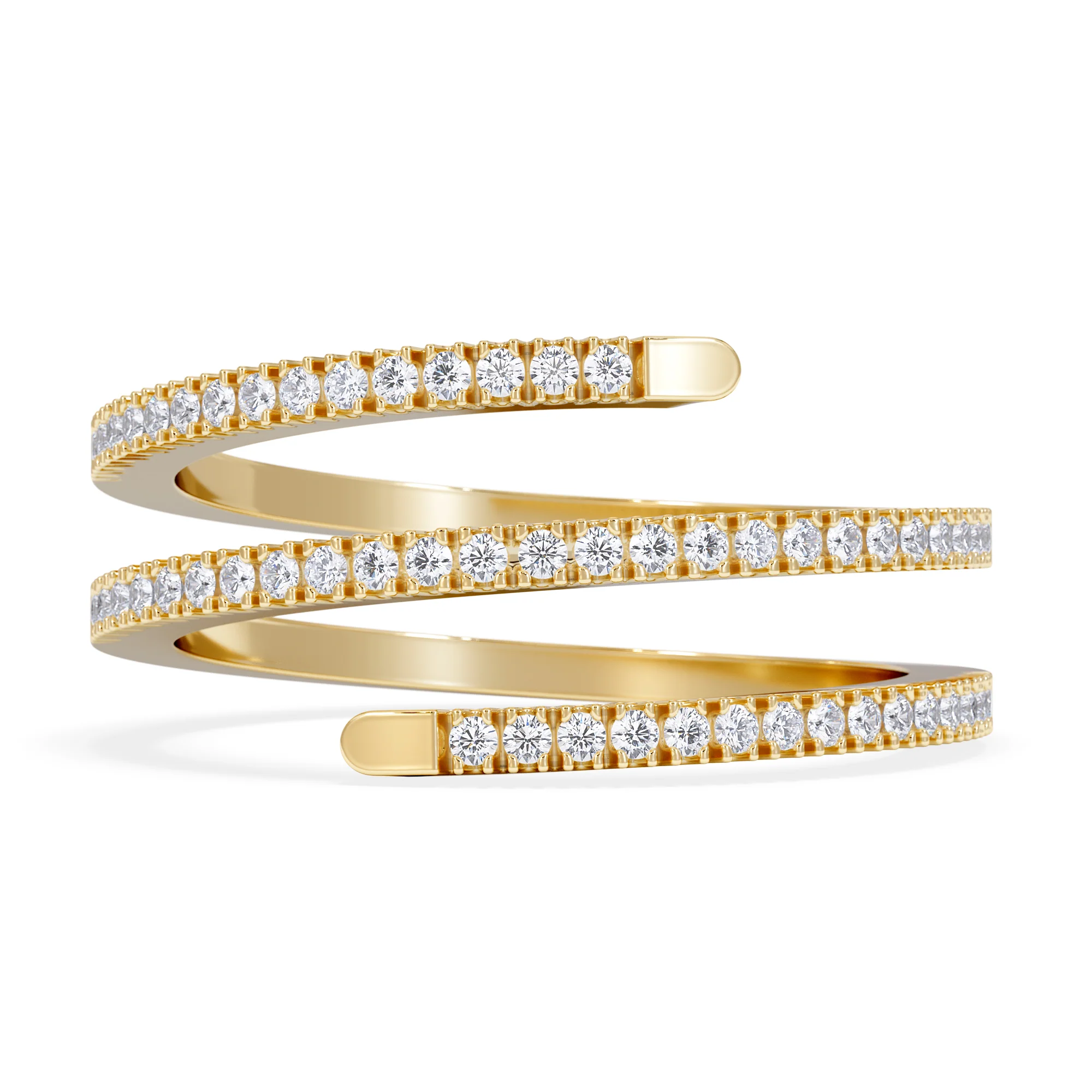 Lab Diamond Spiral Ring 0.25ct in 18k Gold Vermeil - Image 7