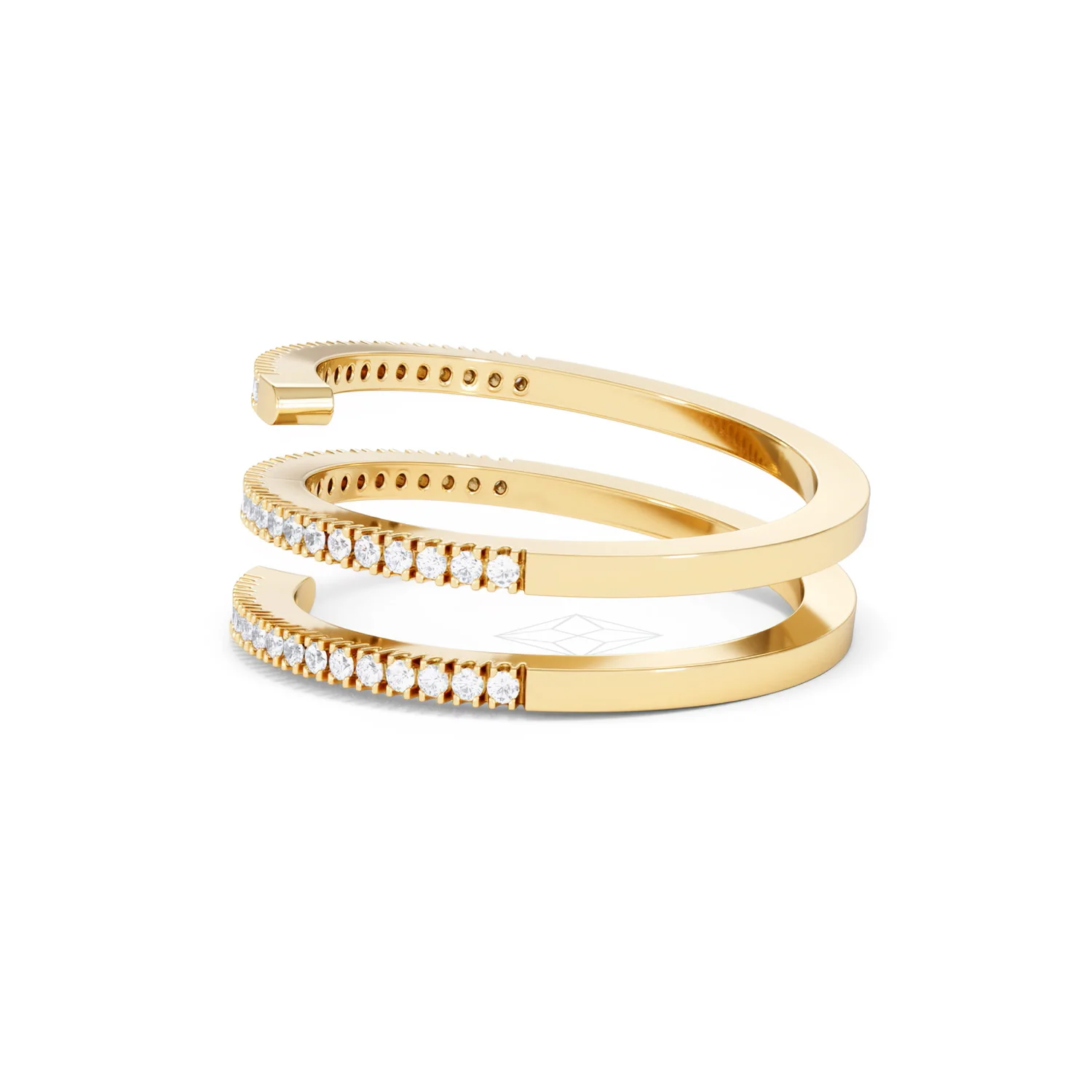 Lab Diamond Spiral Ring 0.25ct in 18k Gold Vermeil - Image 70