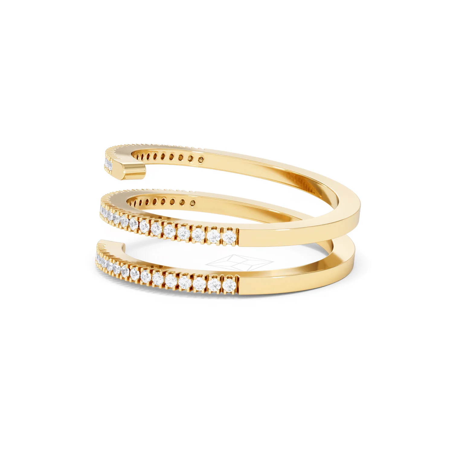 Lab Diamond Spiral Ring 0.25ct in 18k Gold Vermeil - Image 72