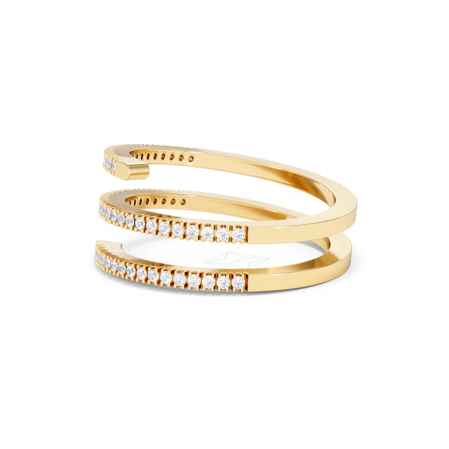 Lab Diamond Spiral Ring 0.25ct in 18k Gold Vermeil - Image 73