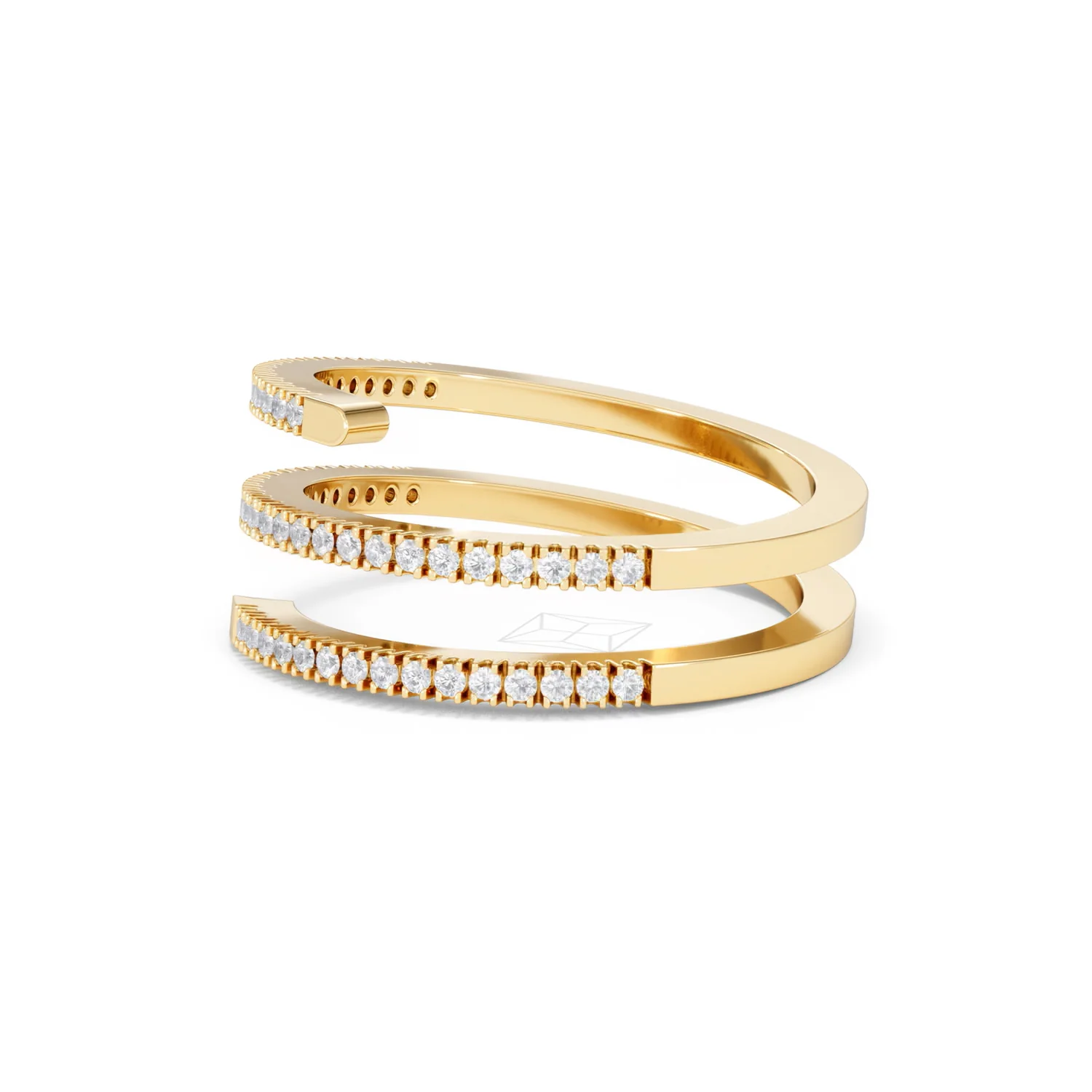 Lab Diamond Spiral Ring 0.25ct in 18k Gold Vermeil - Image 75
