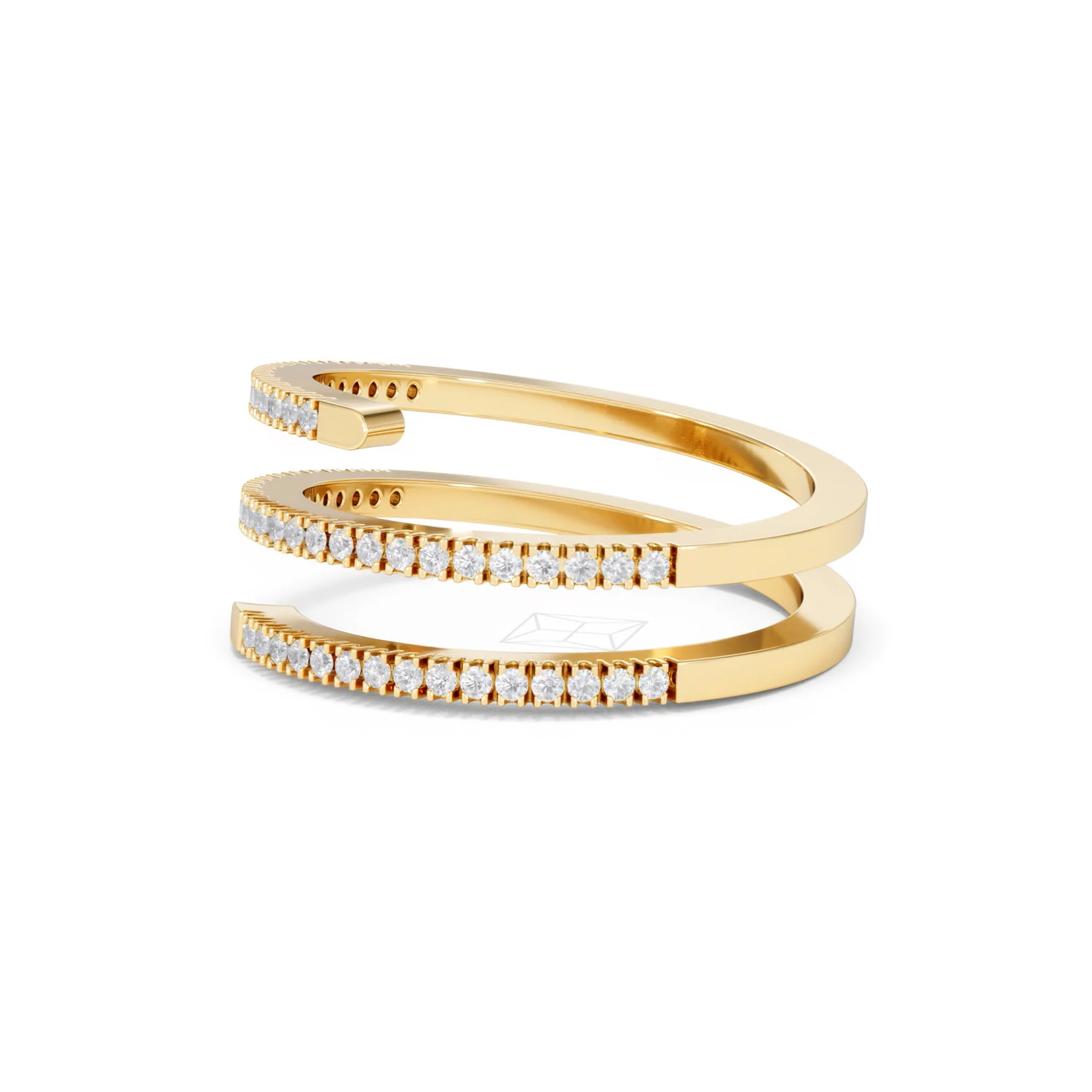 Lab Diamond Spiral Ring 0.25ct in 18k Gold Vermeil - Image 76