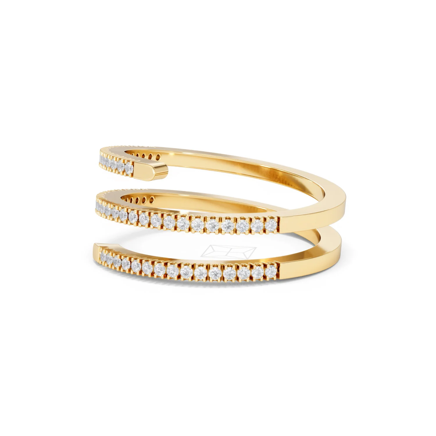 Lab Diamond Spiral Ring 0.25ct in 18k Gold Vermeil - Image 77