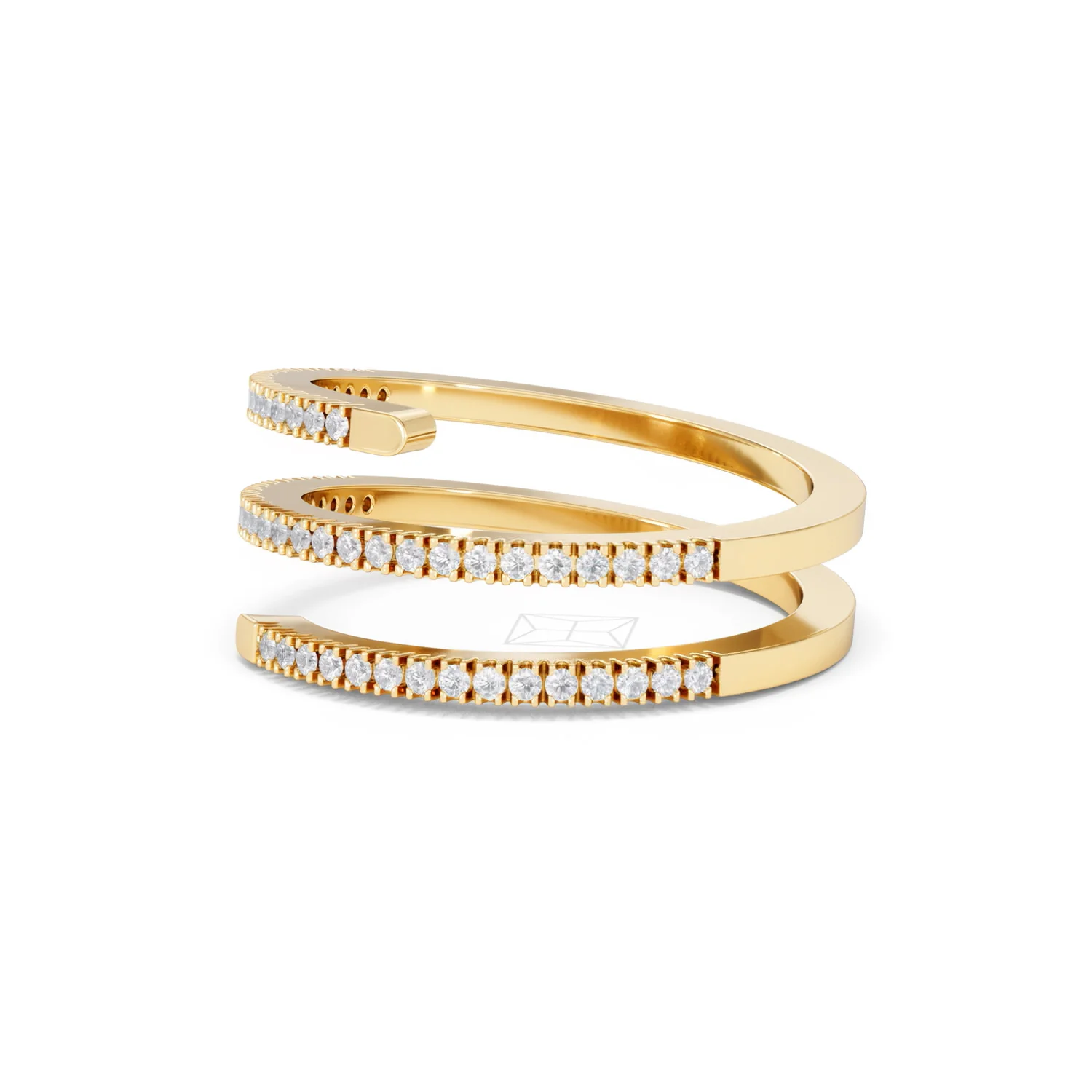 Lab Diamond Spiral Ring 0.25ct in 18k Gold Vermeil - Image 78