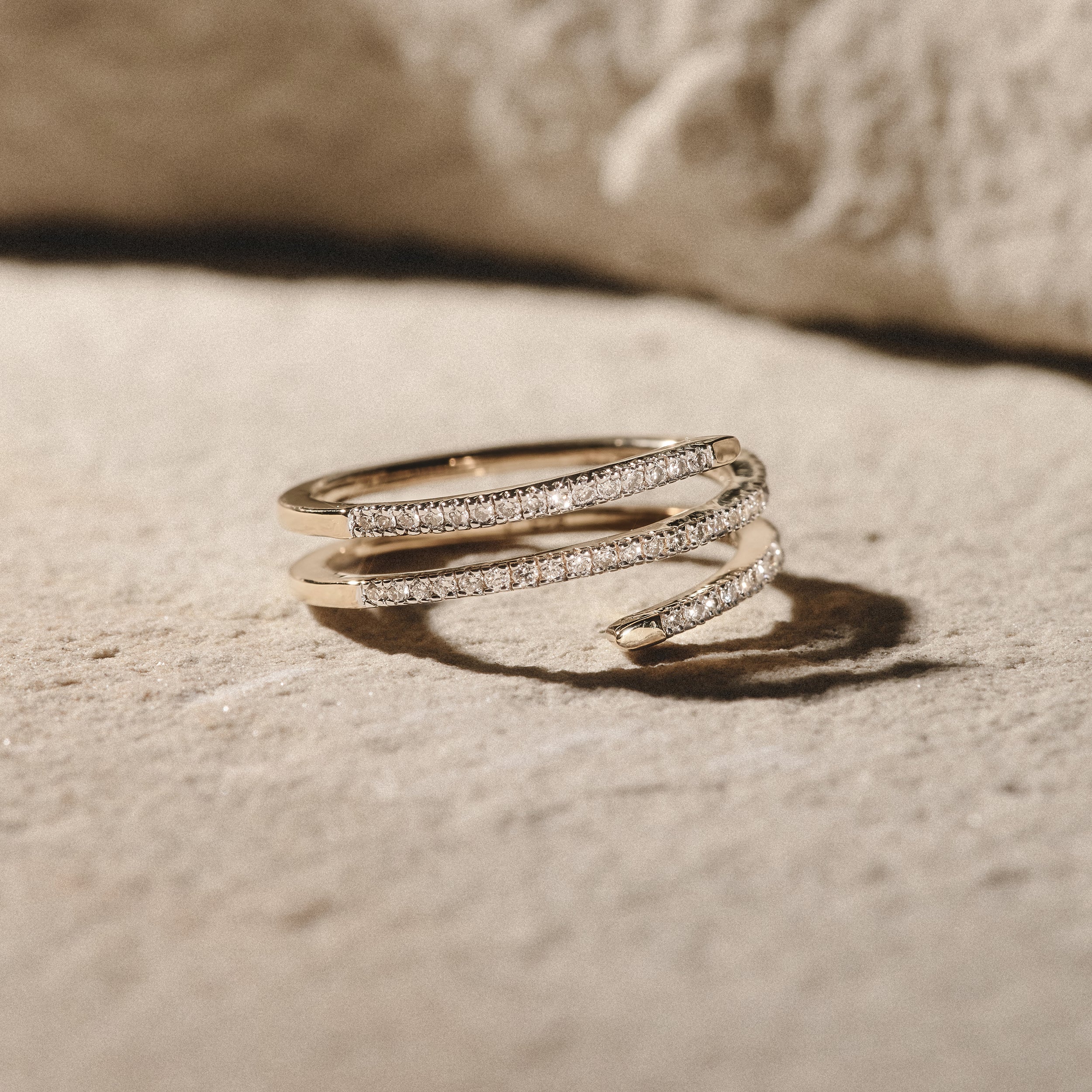 Lab Diamond Spiral Ring 0.25ct in 18k Gold Vermeil - Image 8