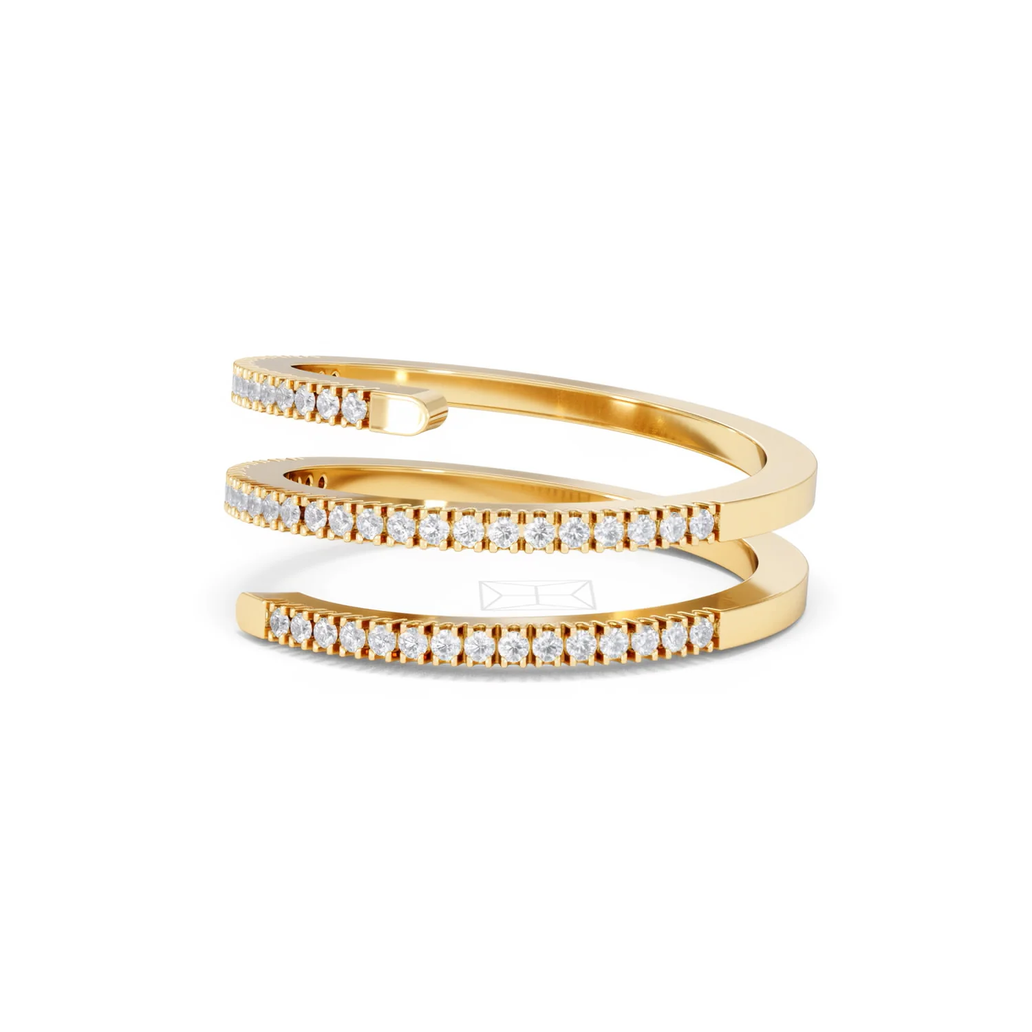 Lab Diamond Spiral Ring 0.25ct in 18k Gold Vermeil - Image 80