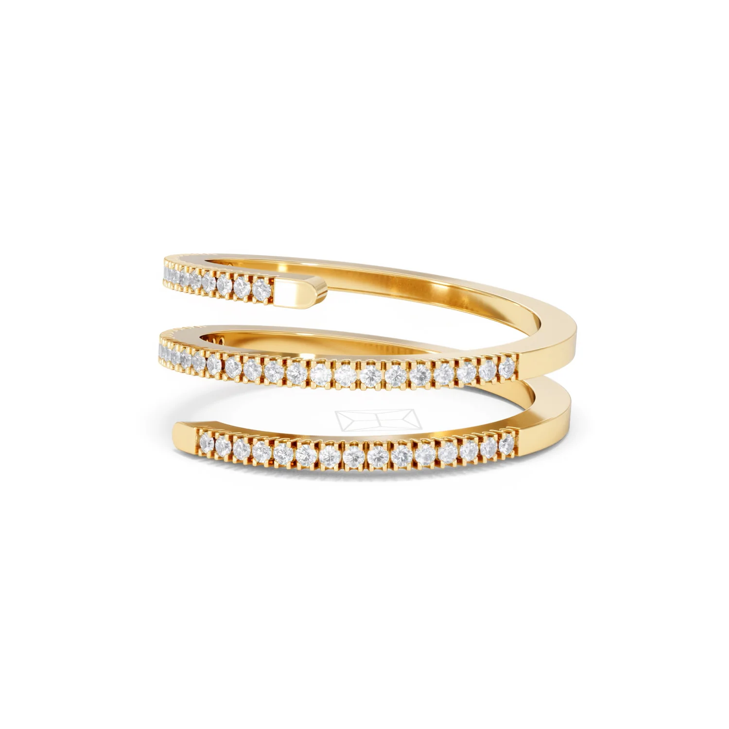 Lab Diamond Spiral Ring 0.25ct in 18k Gold Vermeil - Image 81