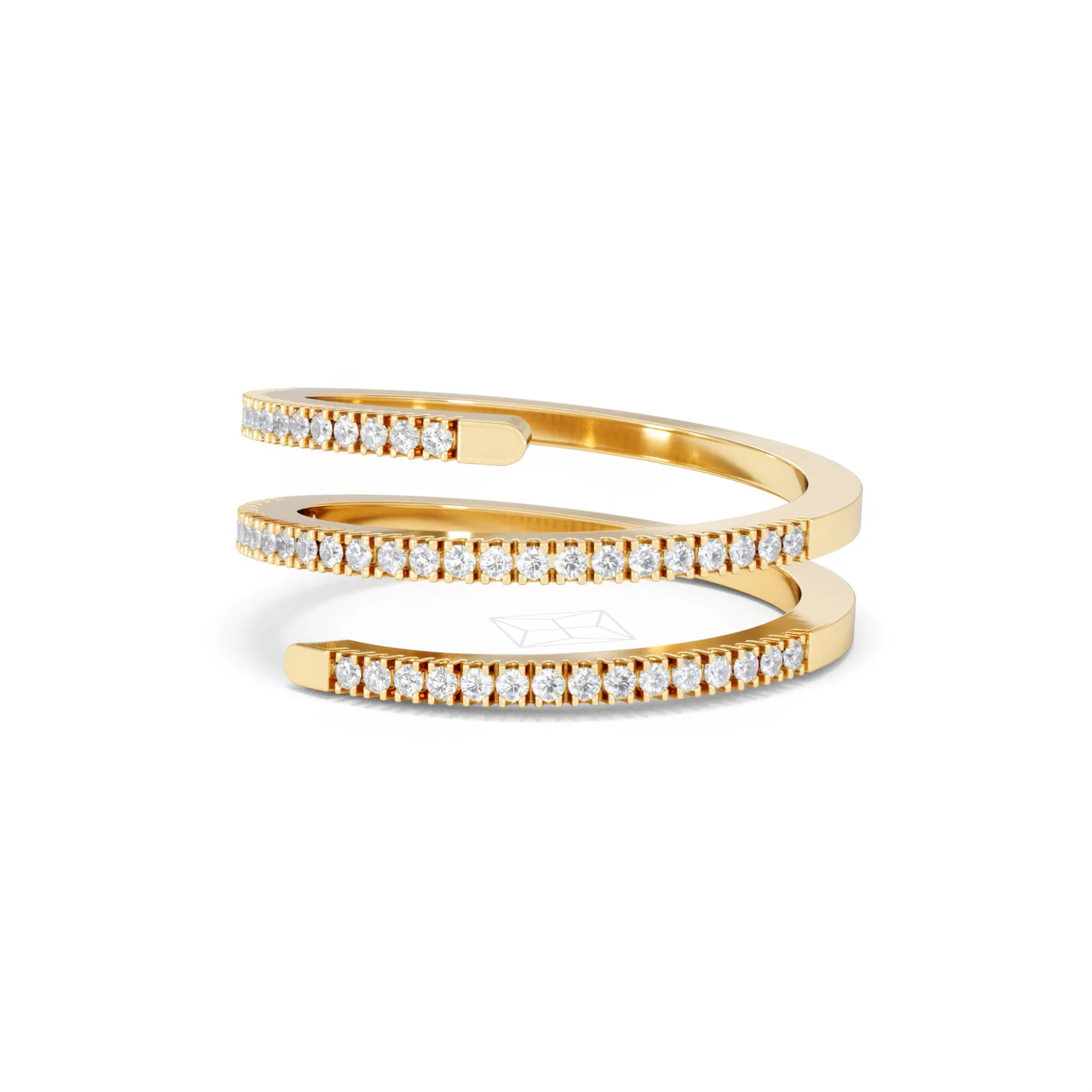 Lab Diamond Spiral Ring 0.25ct in 18k Gold Vermeil - Image 83