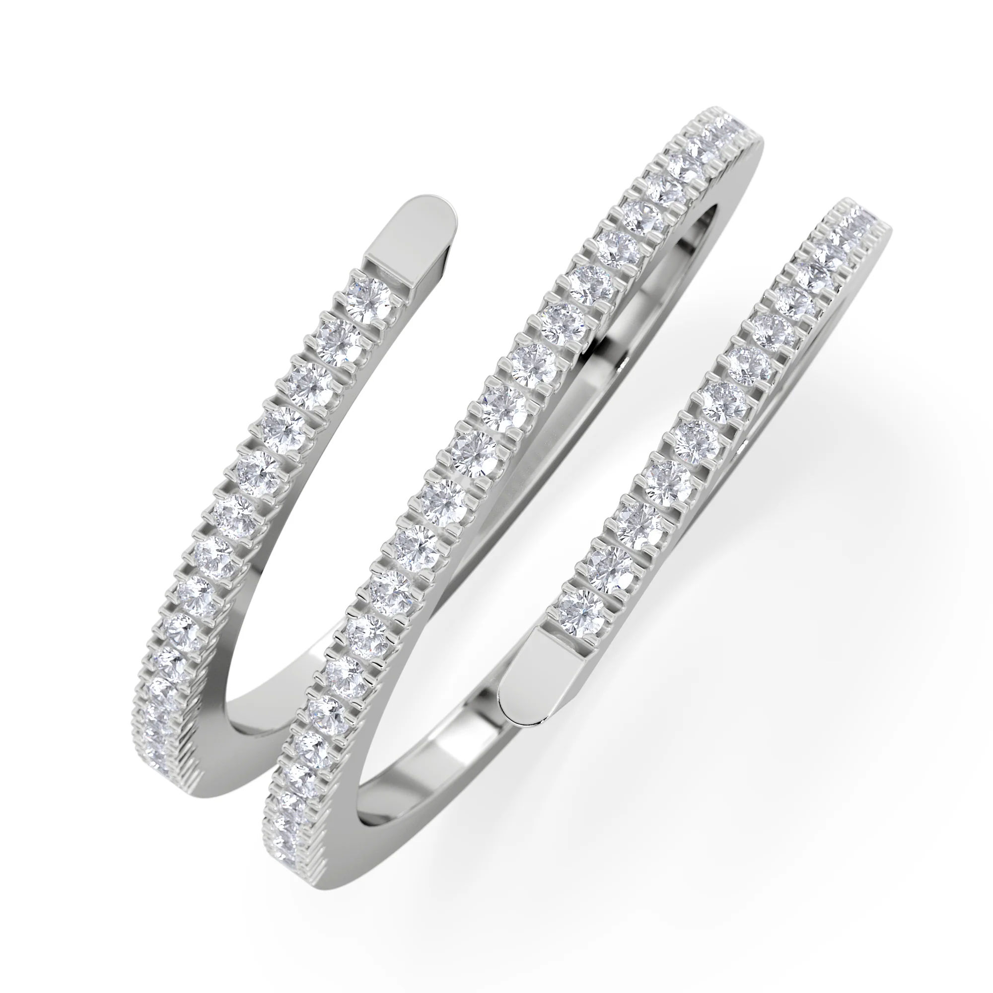 Lab Diamond Spiral Ring 0.25ct in 925 Silver