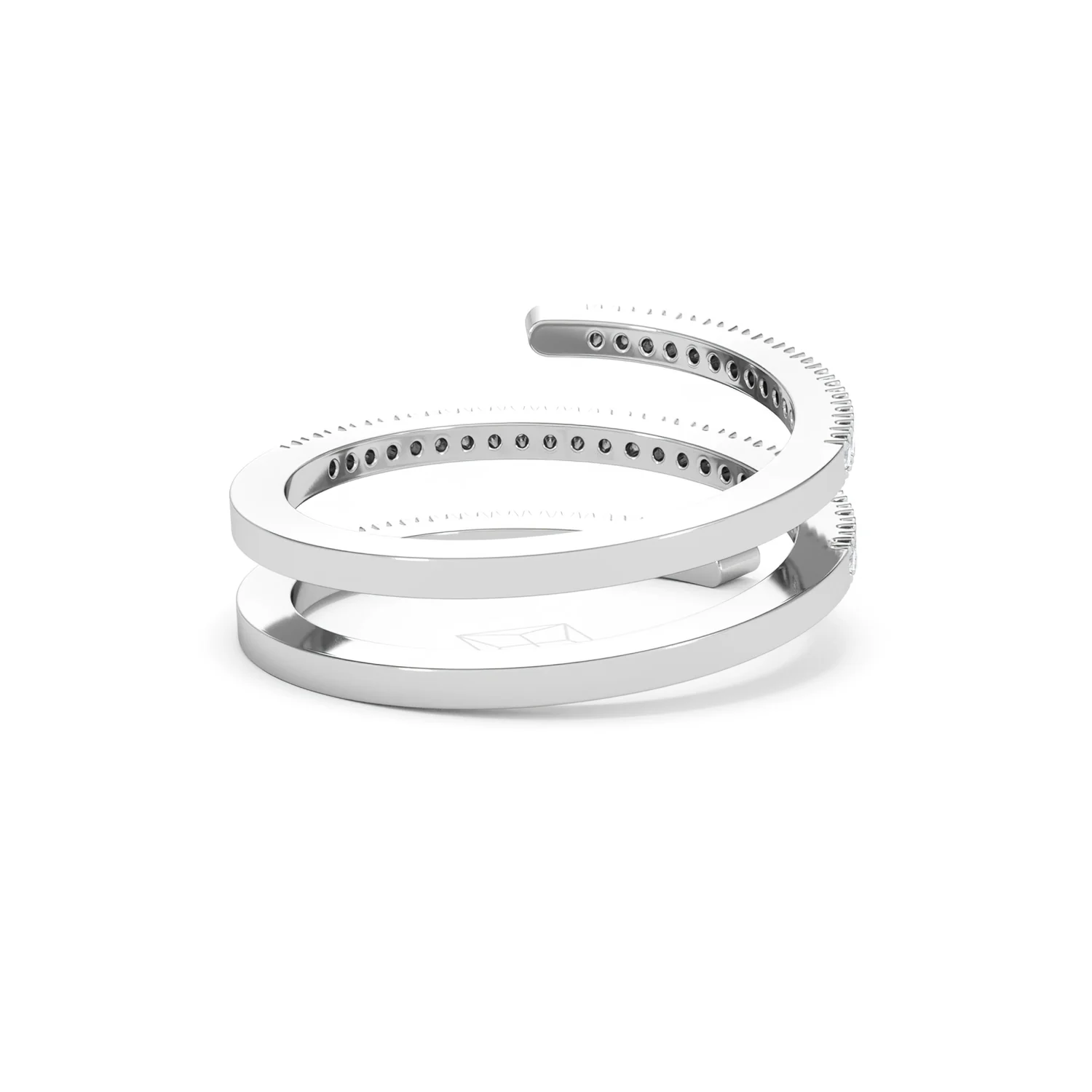 Lab Diamond Spiral Ring 0.25ct in 925 Silver - Image 47