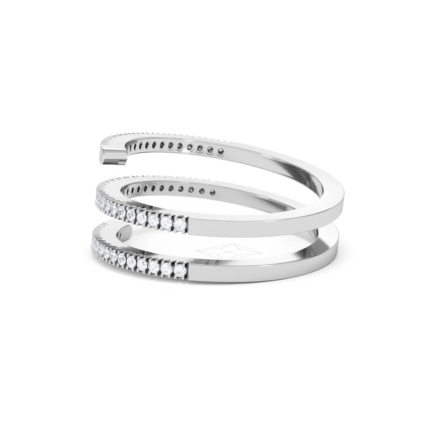 Lab Diamond Spiral Ring 0.25ct in 925 Silver - Image 70