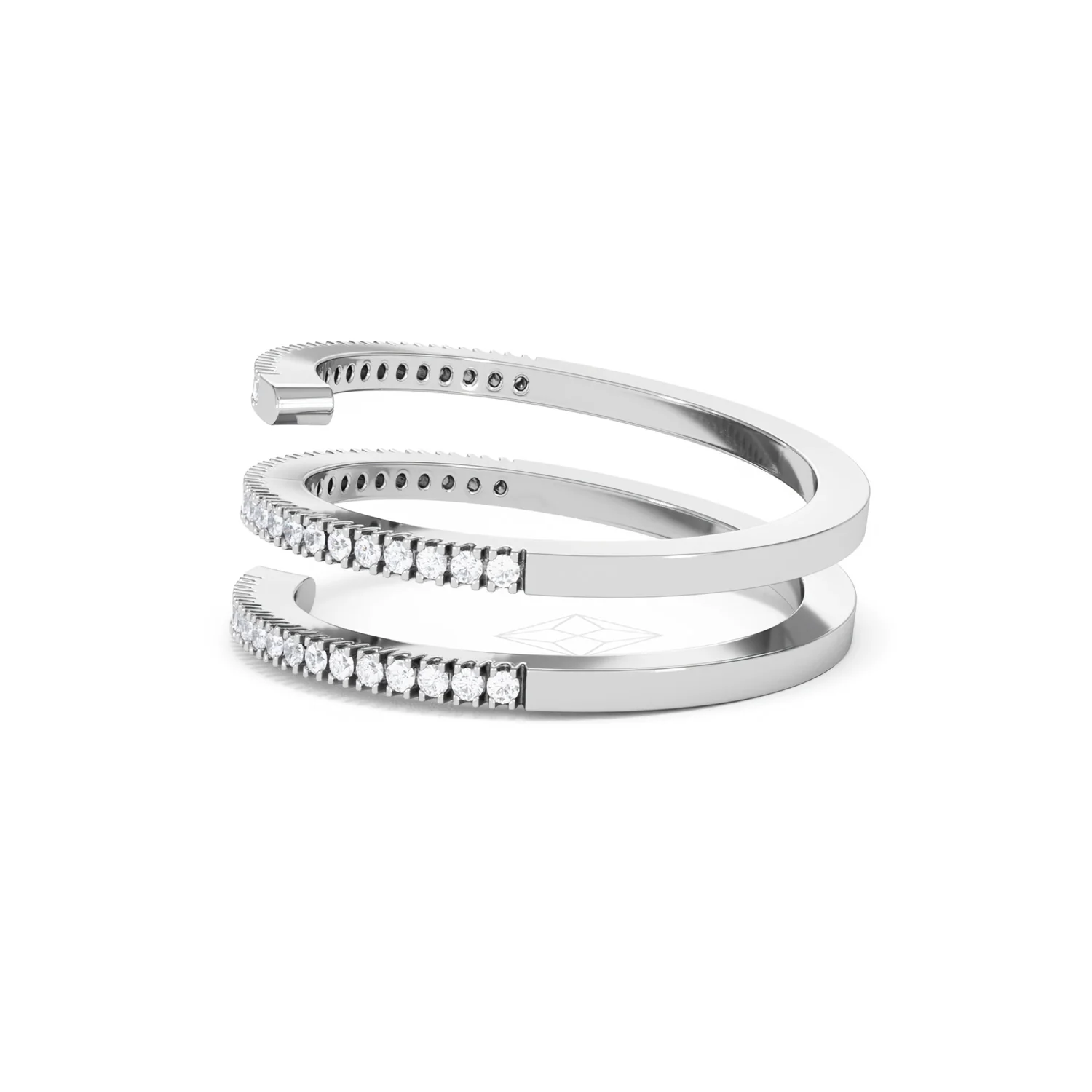 Lab Diamond Spiral Ring 0.25ct in 925 Silver - Image 72