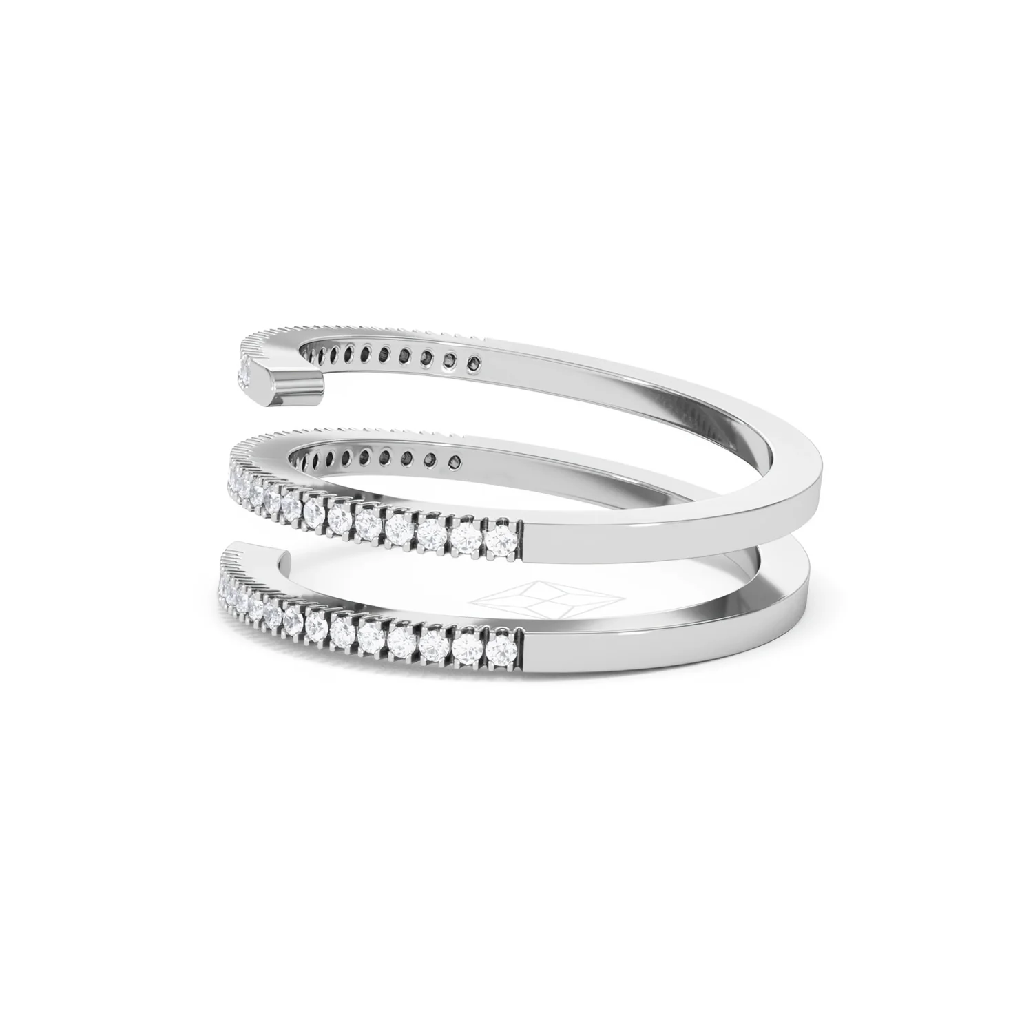 Lab Diamond Spiral Ring 0.25ct in 925 Silver - Image 73