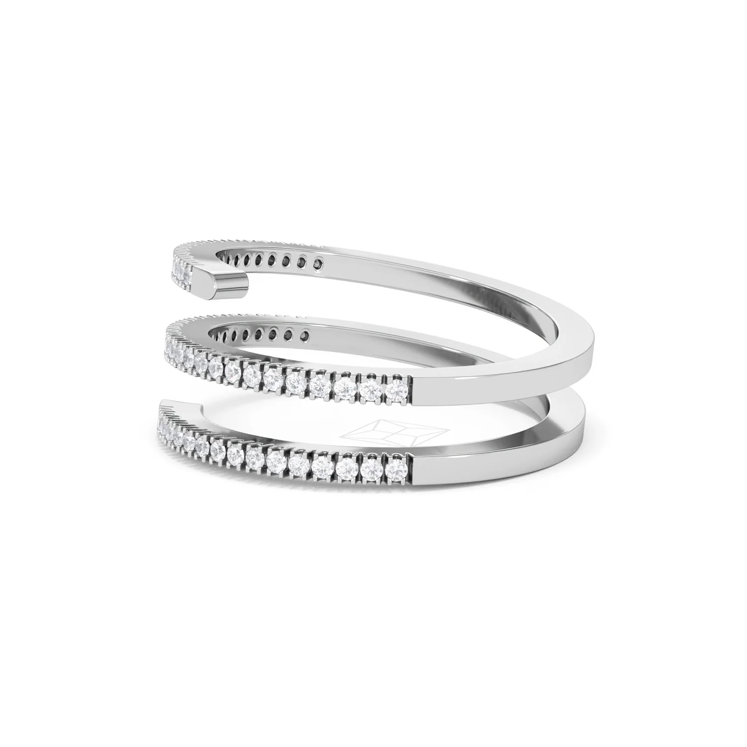 Lab Diamond Spiral Ring 0.25ct in 925 Silver - Image 75