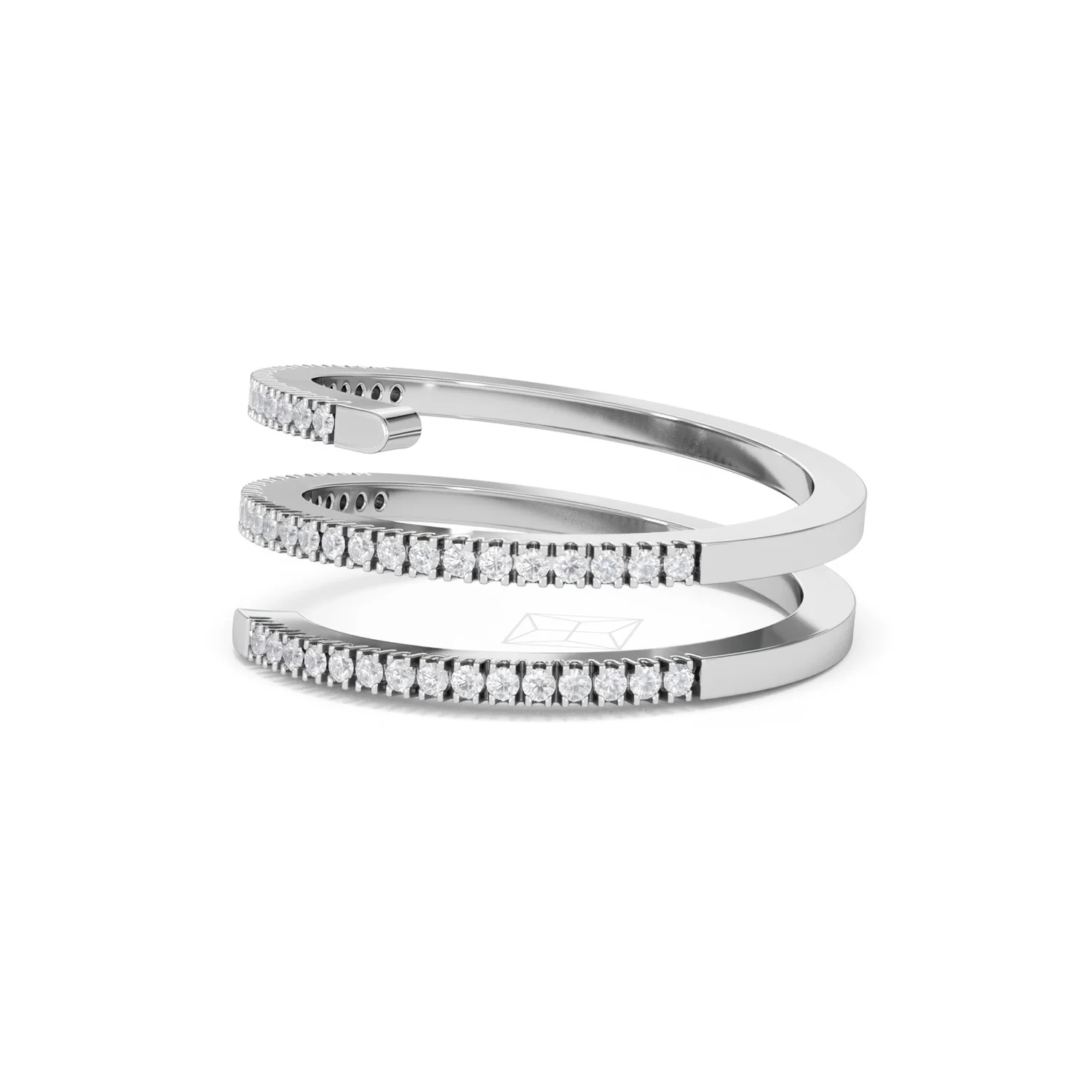 Lab Diamond Spiral Ring 0.25ct in 925 Silver - Image 79