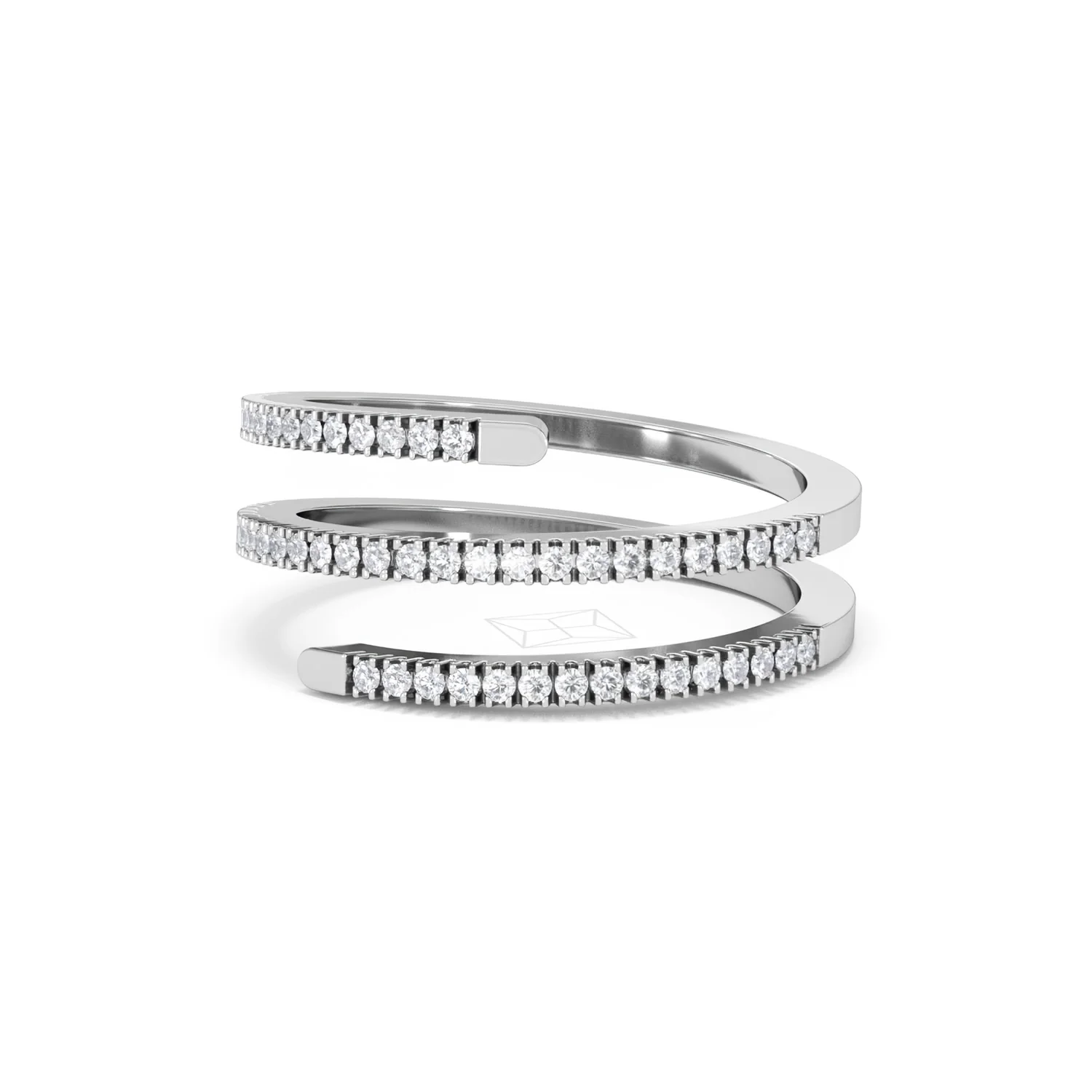 Lab Diamond Spiral Ring 0.25ct in 925 Silver - Image 86