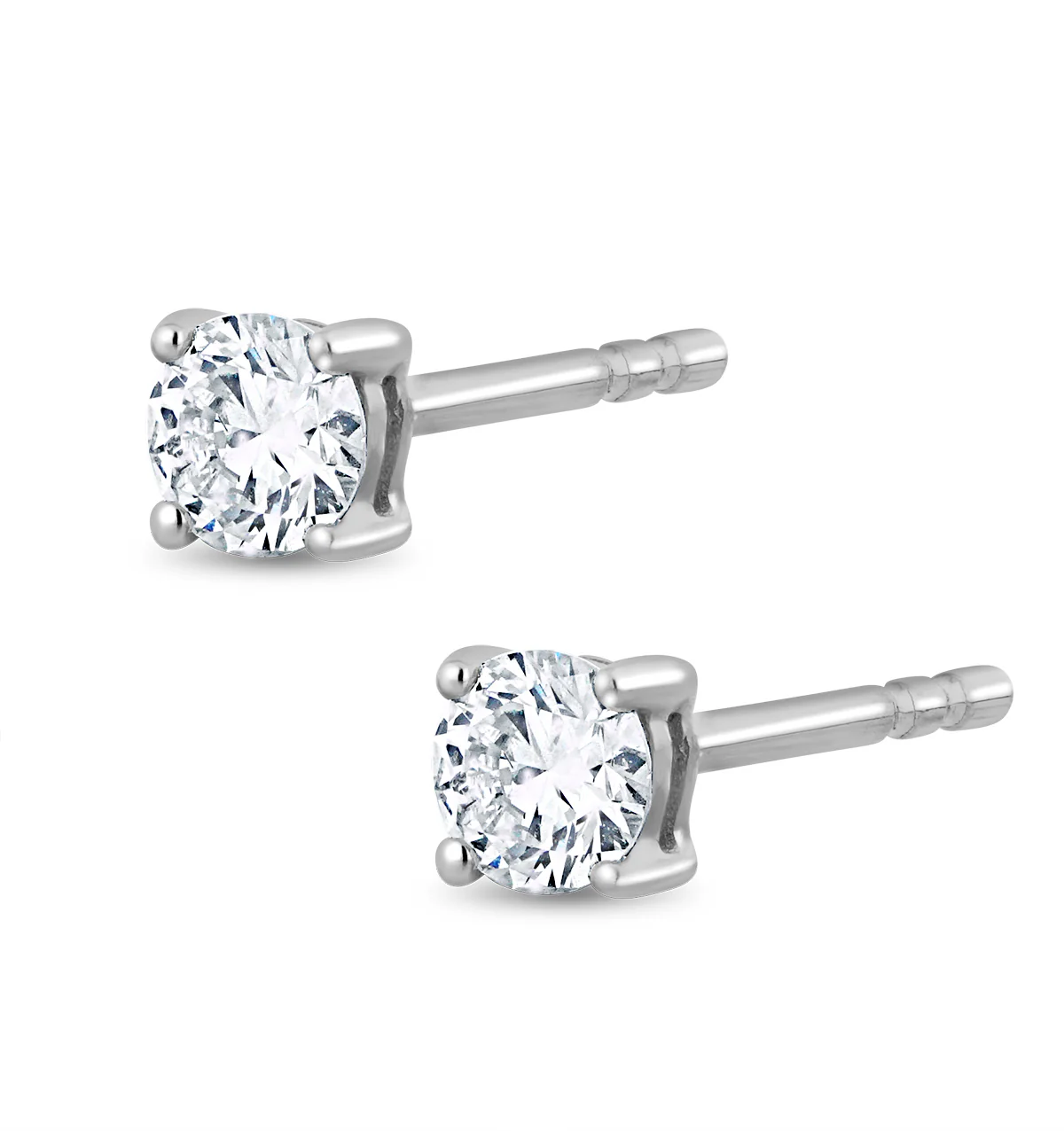 Lab Diamond Studs Earrings 0.20ct H/Si Quality in 9K White Gold - 3mm - Image 3