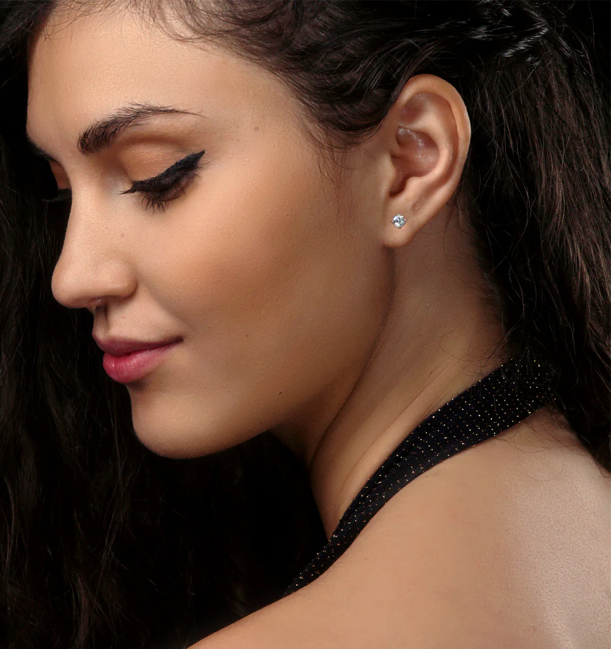 Lab Diamond Studs Earrings 0.50ct H/Si Quality in 9K Gold - 4.2mm - Image 2